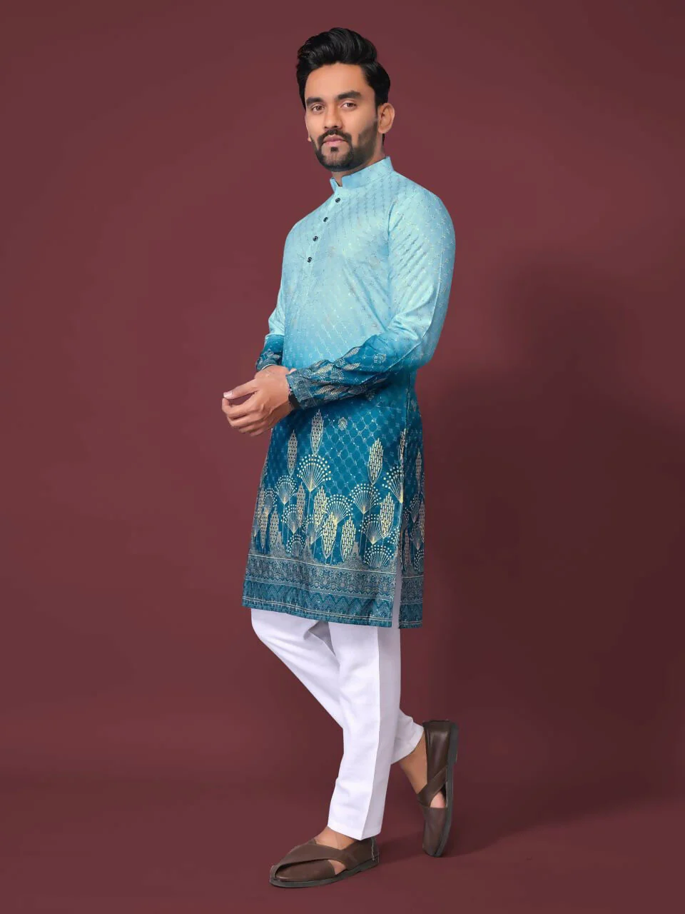 Anaita Blue Multicolour Kurta - Image 4
