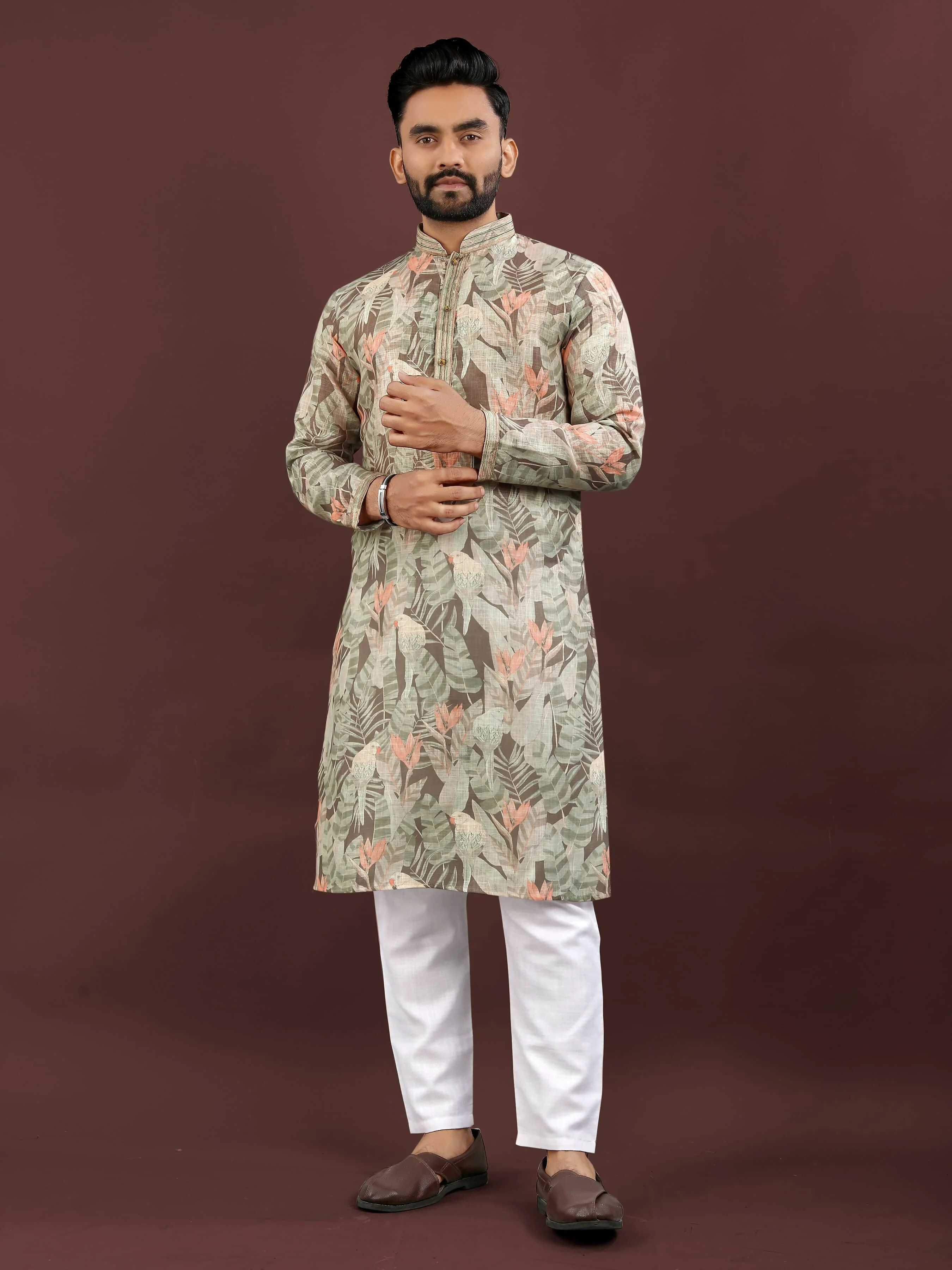 Anaita Brown Digital Print Kurta - Image 2