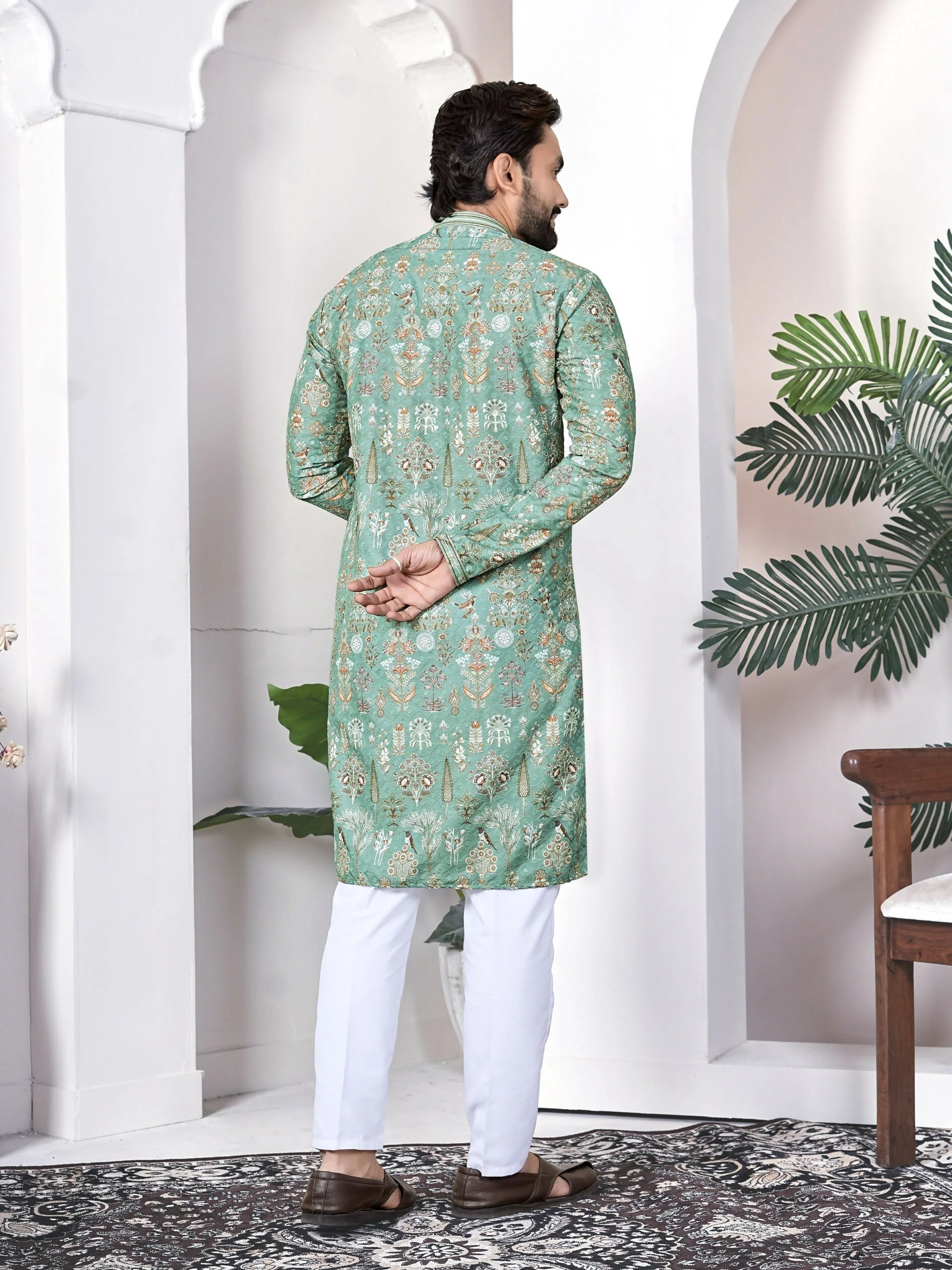 Anaita Green Digital Printed Work Cotton Straight Kurta - Image 2