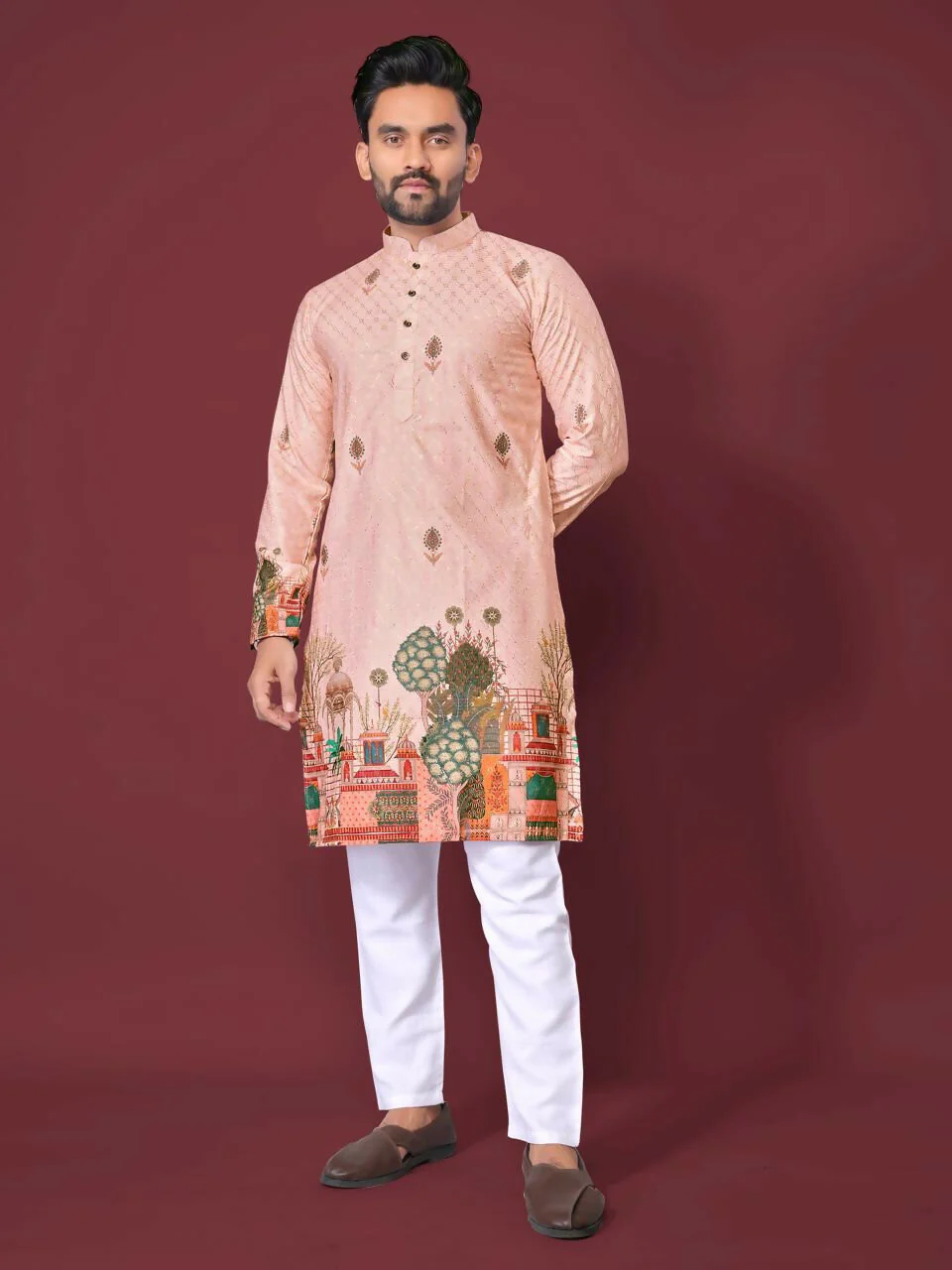 Anaita Light Pink Multicolour Kurta - Image 4