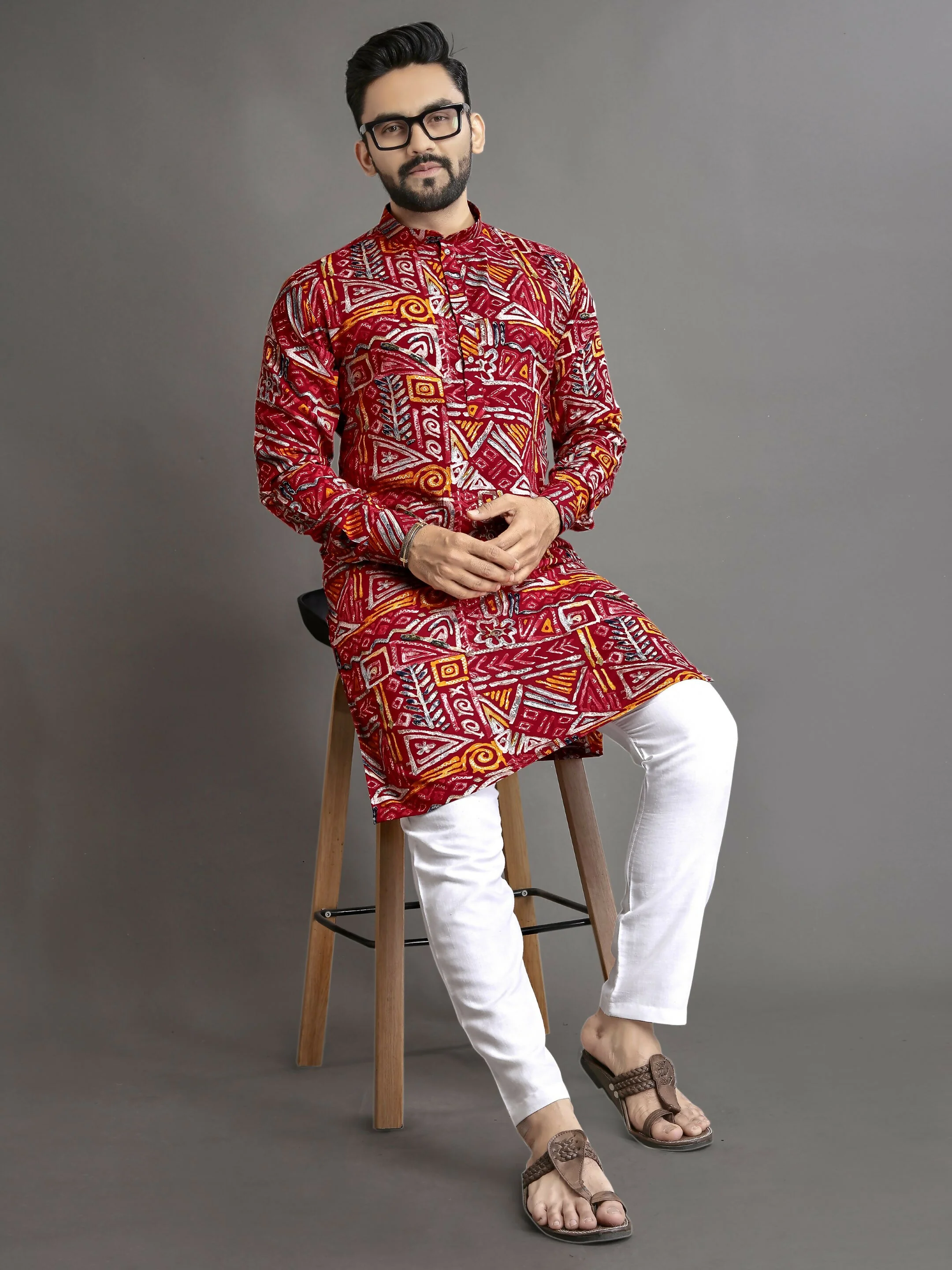 Anaita Multicolor Printed Cotton Straight Kurta
