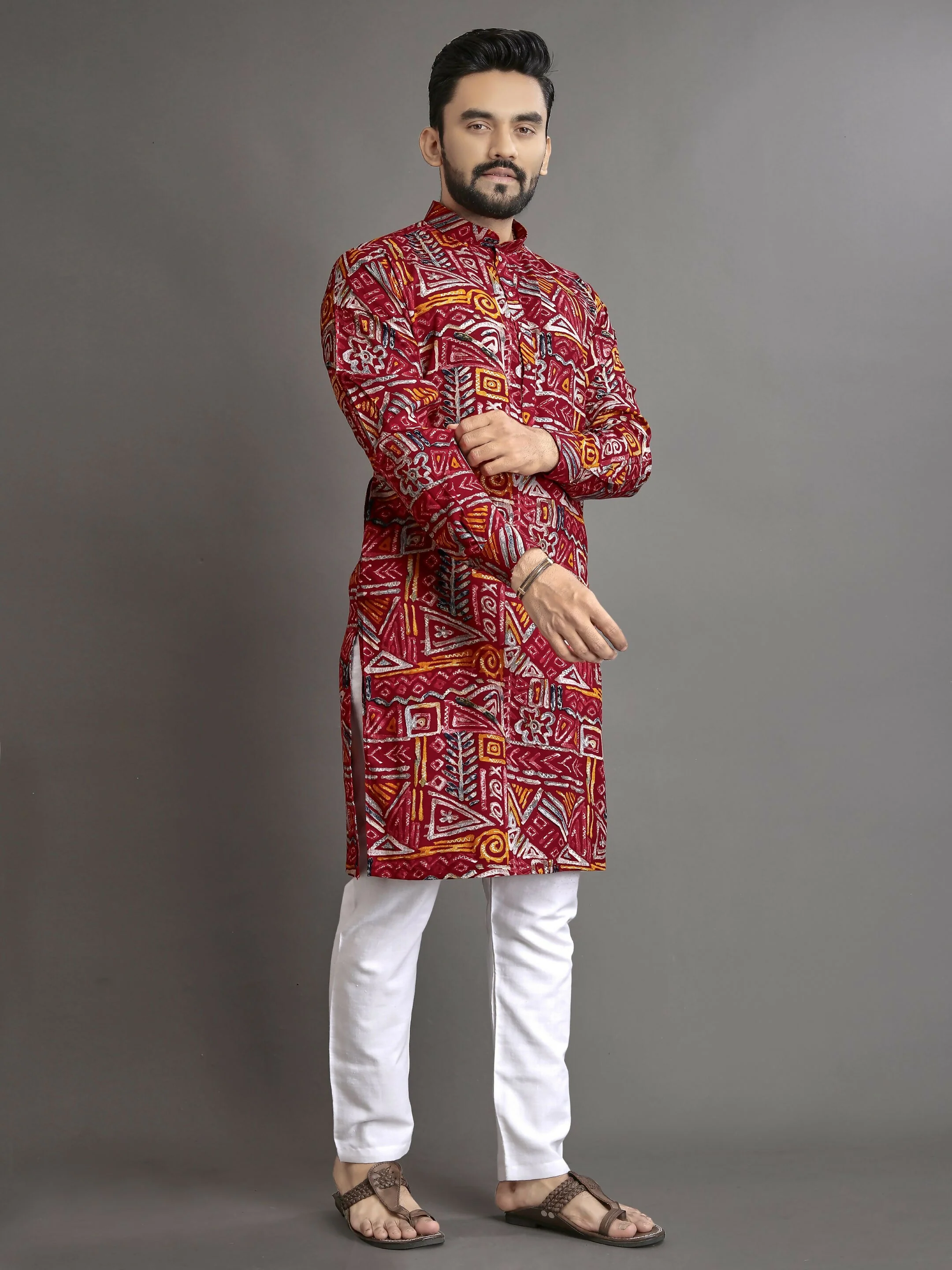 Anaita Multicolor Printed Cotton Straight Kurta - Image 2
