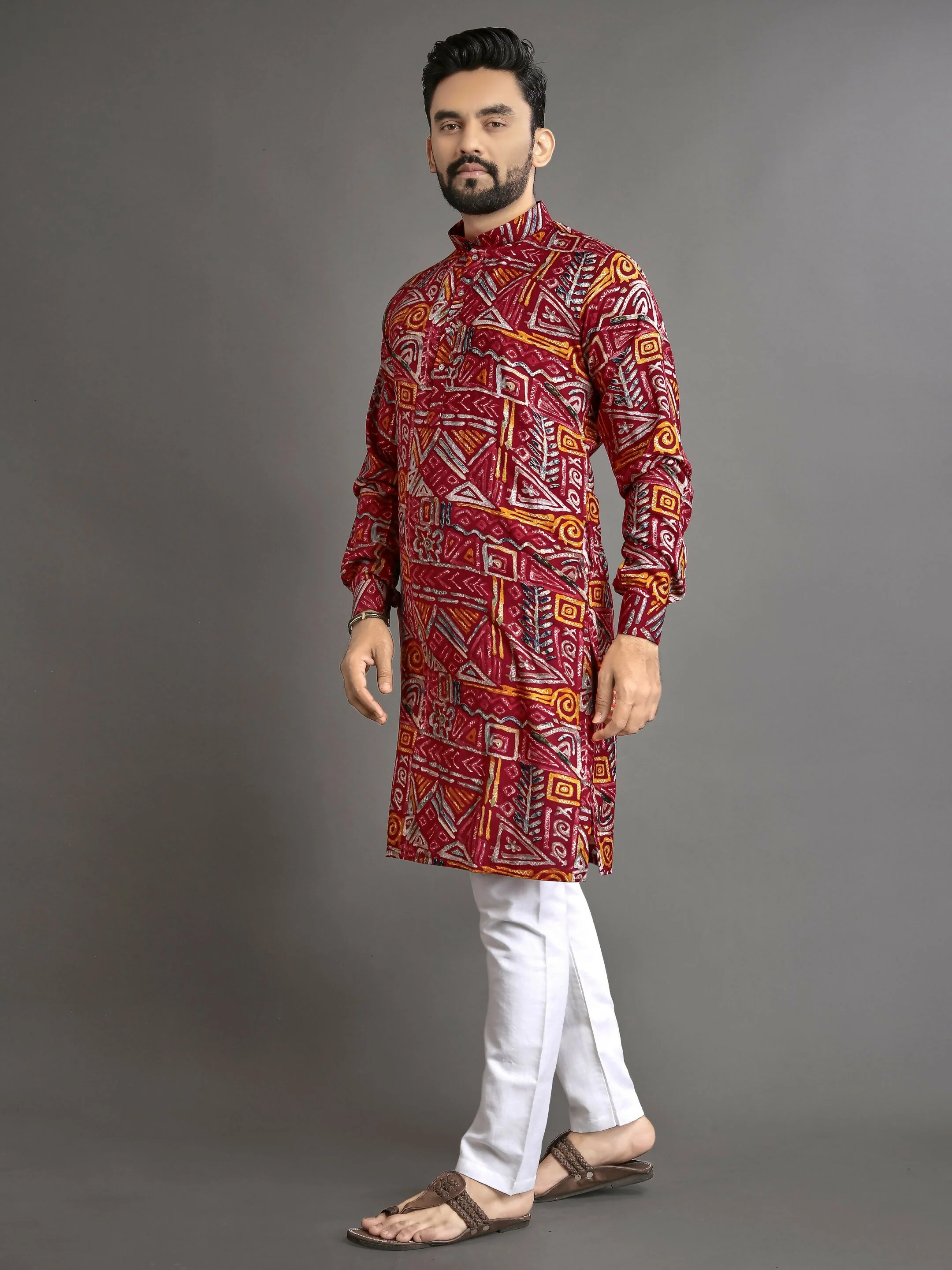 Anaita Multicolor Printed Cotton Straight Kurta - Image 3