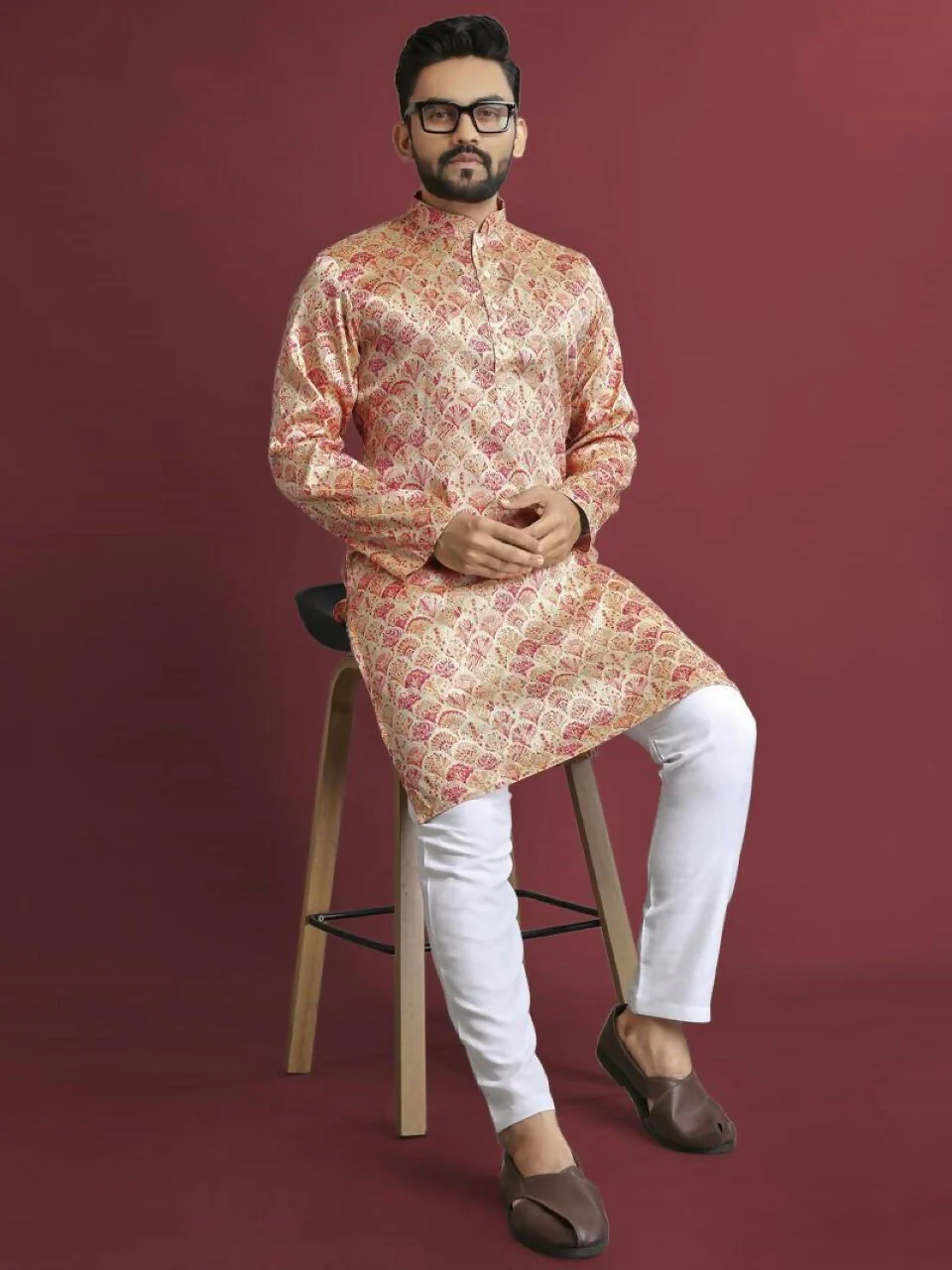Anaita Multicolour Printed Pure Silk Straight Kurta - Image 3