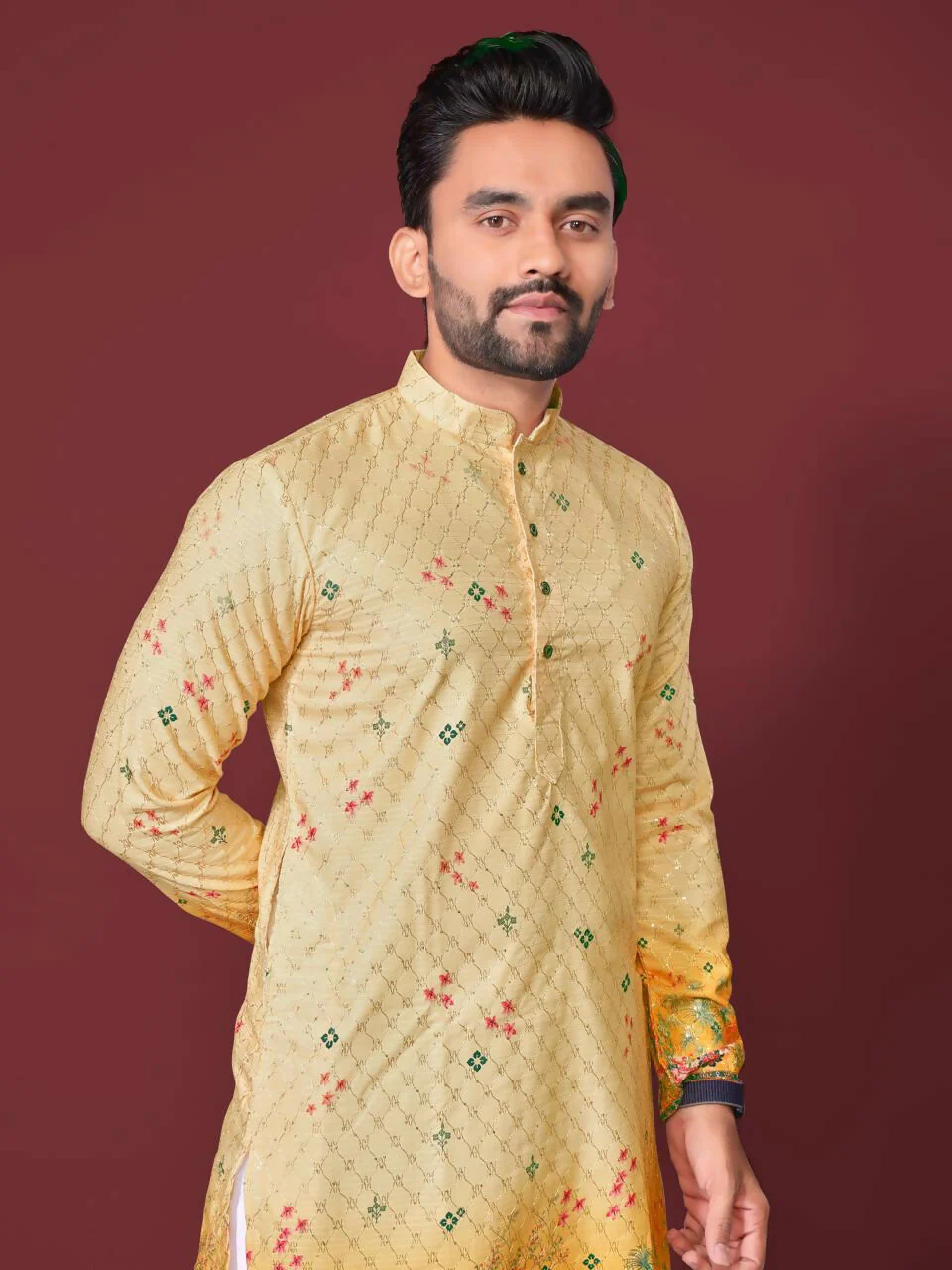Anaita Yellow Multi Color Kurta - Image 3