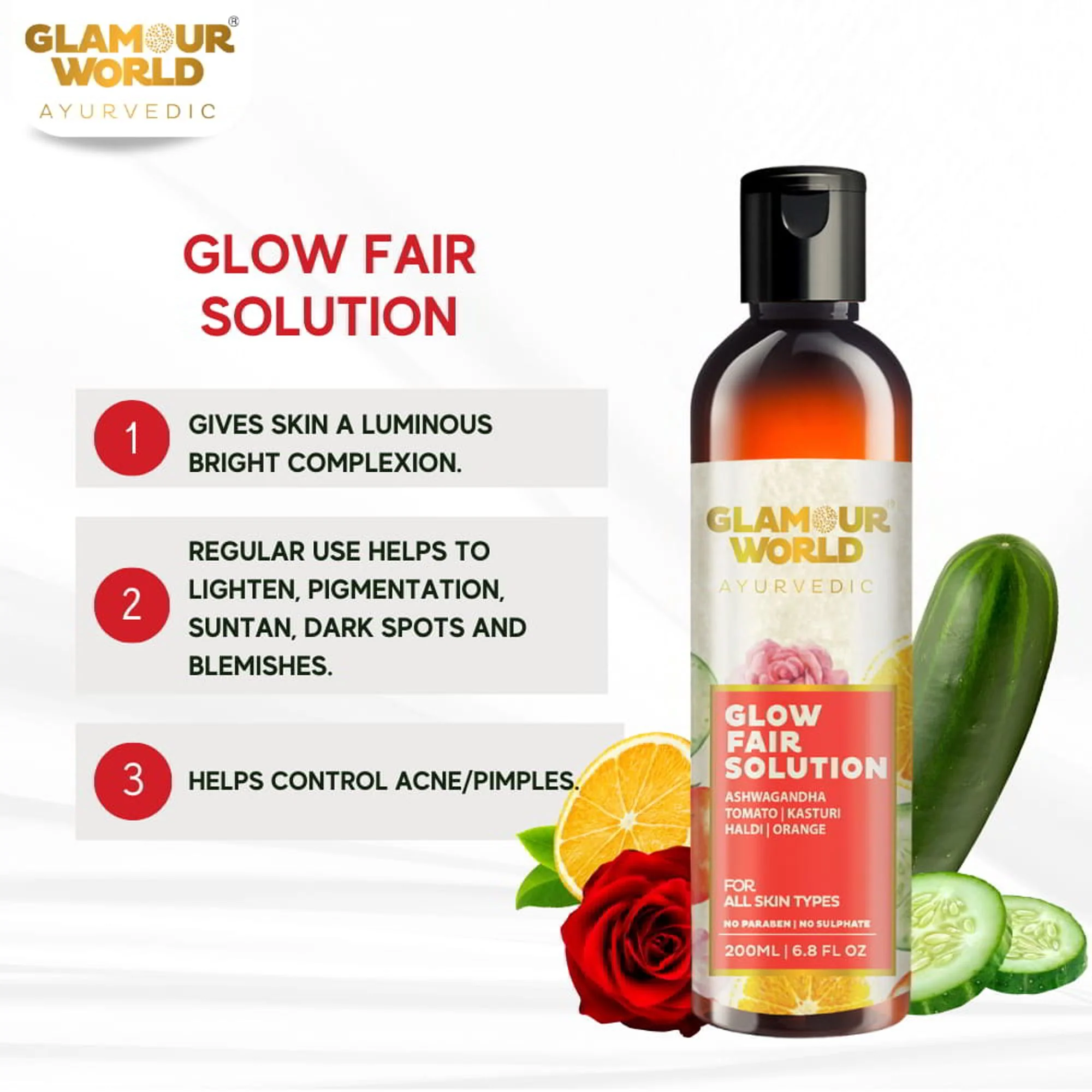 GLAMOUR WORLD AYURVEDIC Glow Fair Solution - Image 2