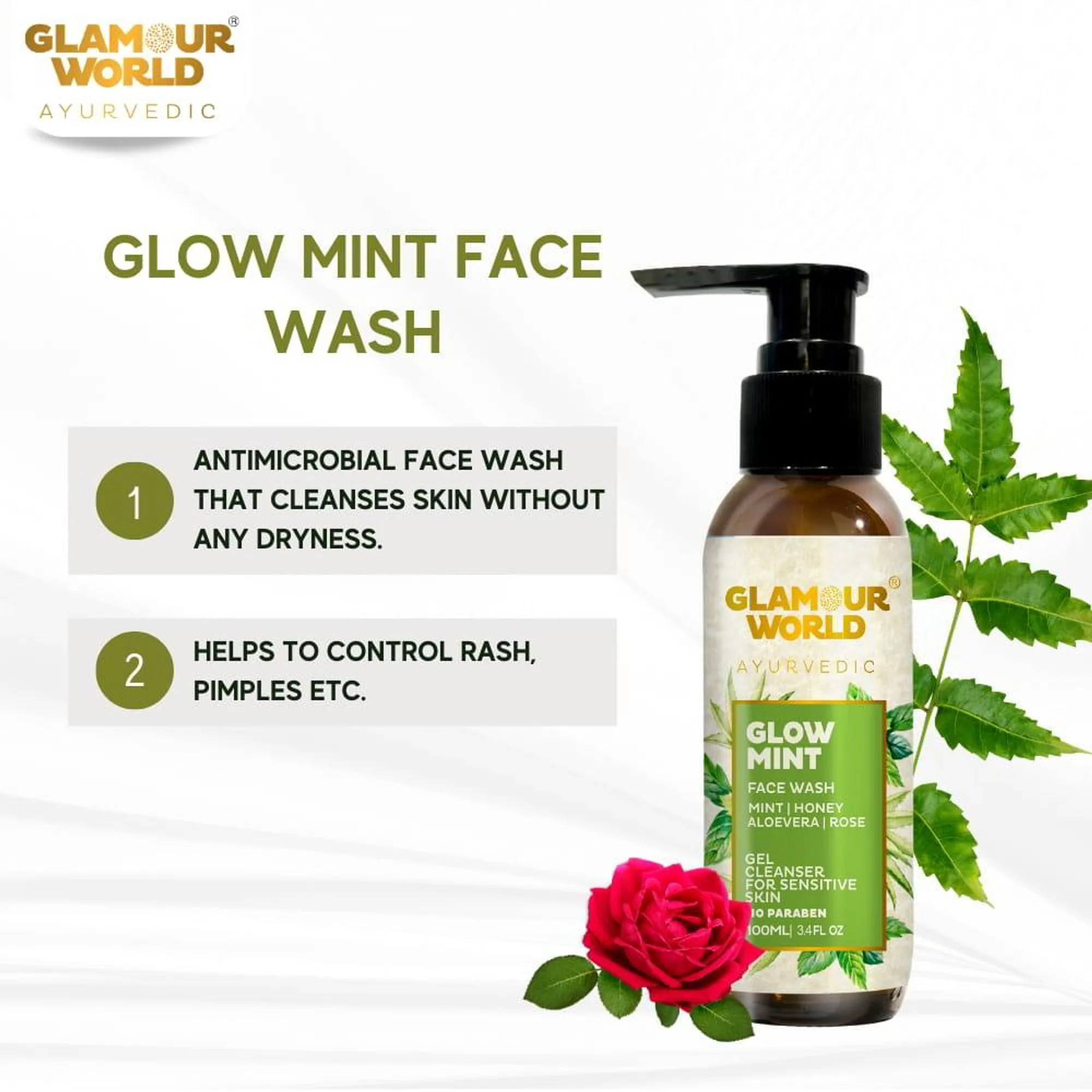 GLAMOUR WORLD AYURVEDIC Glow Mint Face Wash - Image 2
