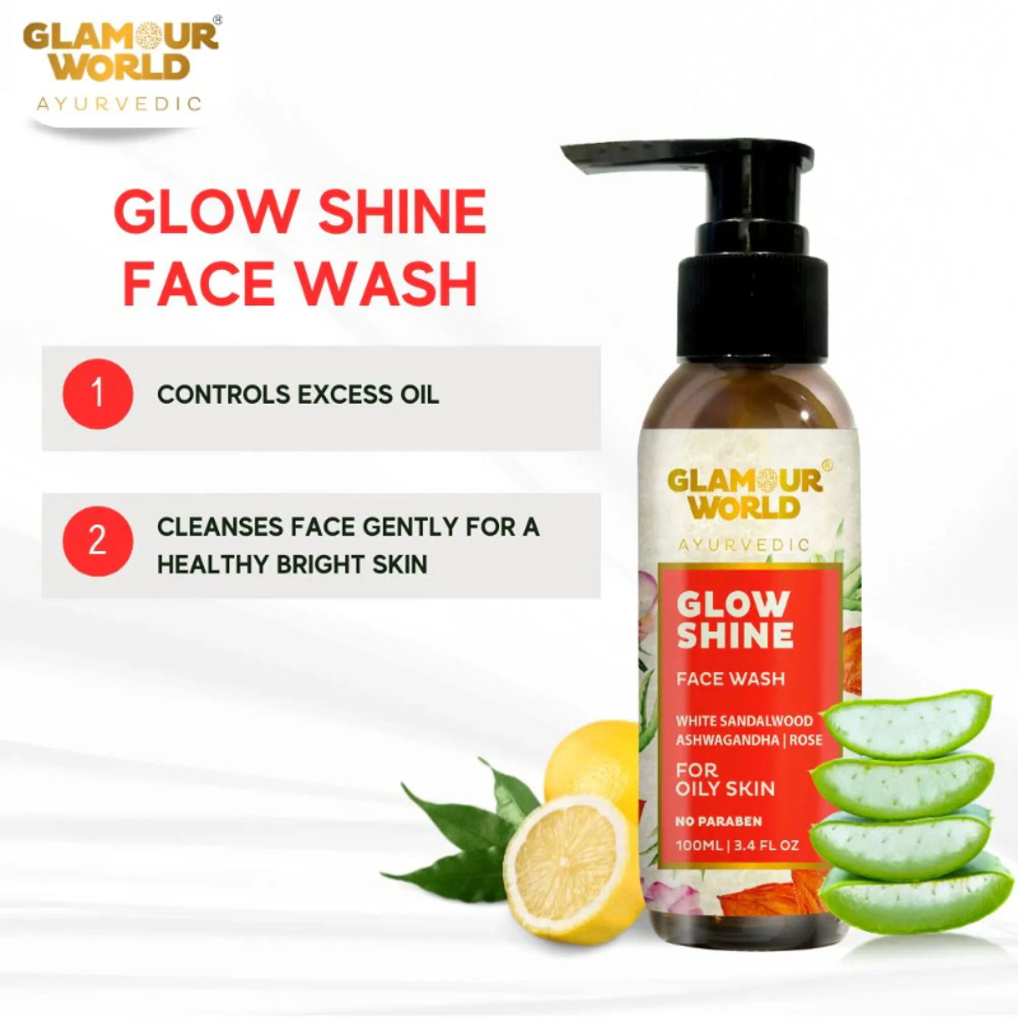 GLAMOUR WORLD AYURVEDIC Glow Shine Face Wash - Image 2