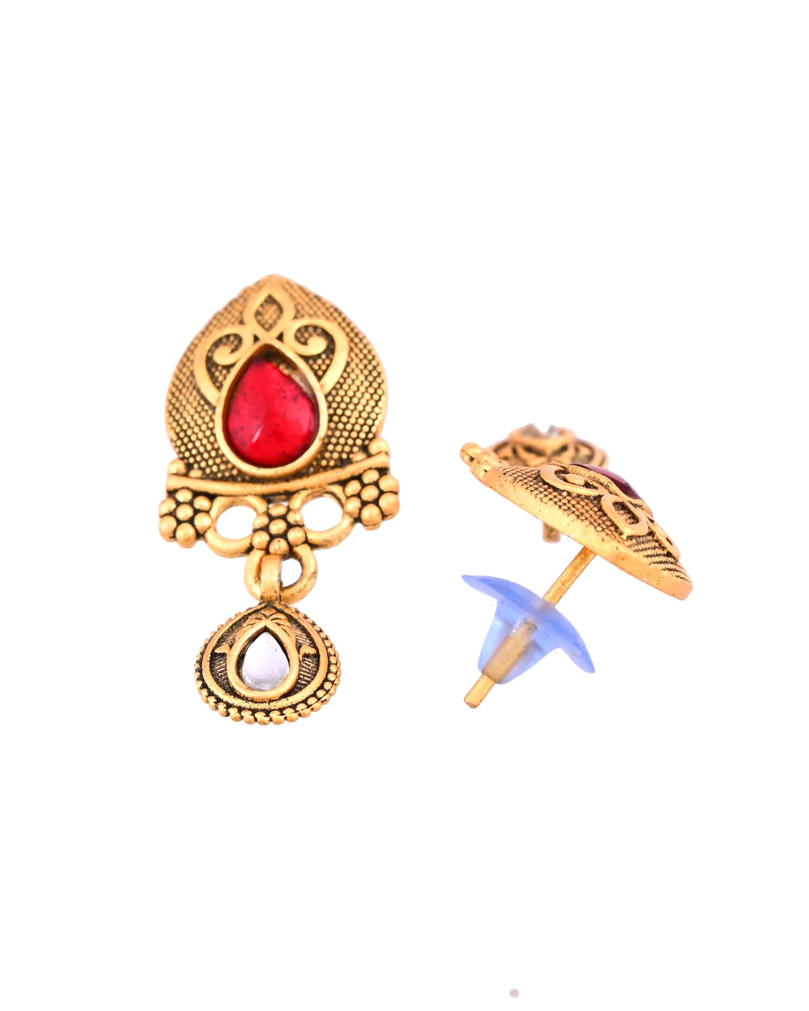 Jewels Nest Antique Gold-Plated Red Stone Temple Mangalsutra Set For Women - Image 7