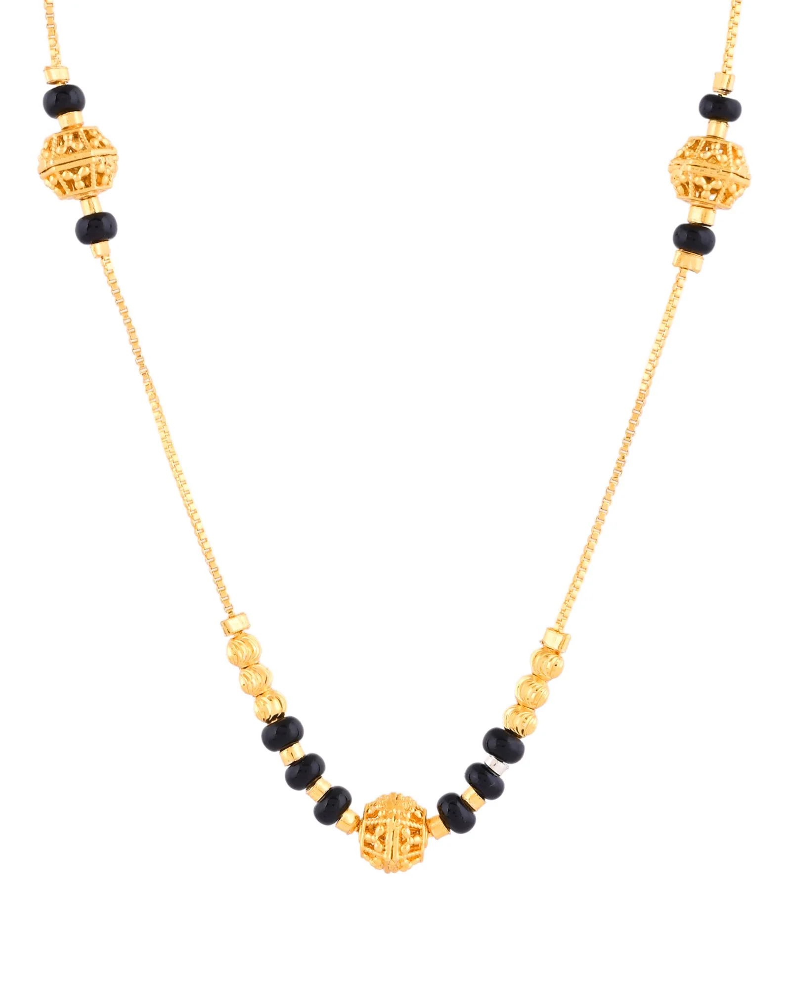 Jewels Nest Elegant Gold-Plated Black Beads Mangalsutra Necklace - Image 5
