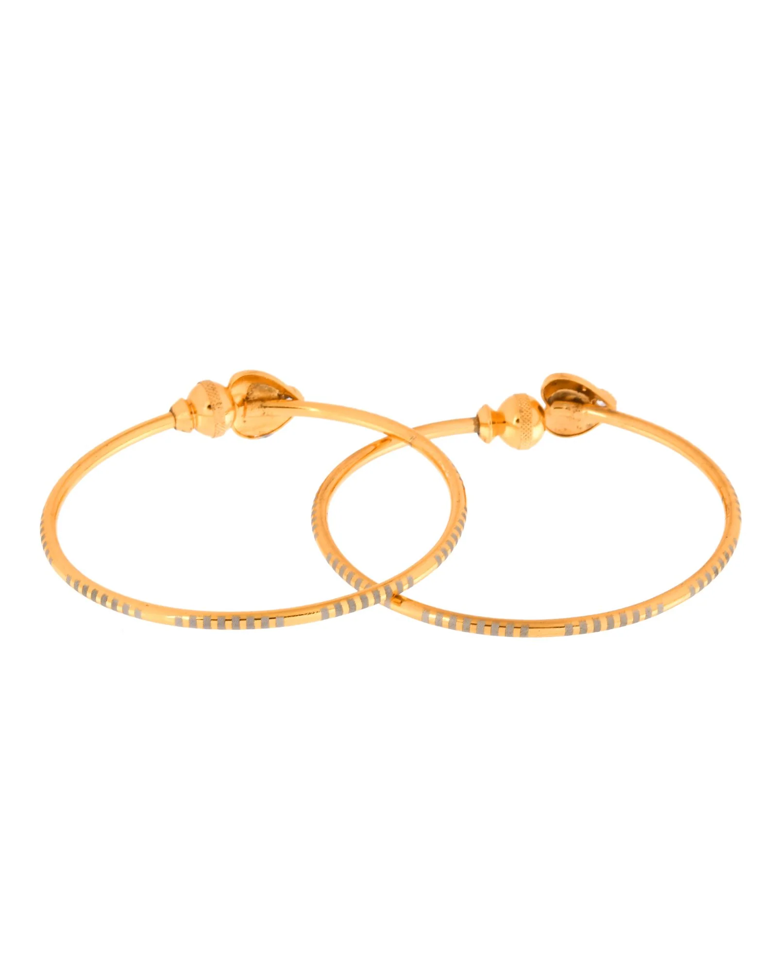 Jewels Nest Gold Finish Heart Motif Bangles For Women | Elegant Daily Wear Pair - Image 4
