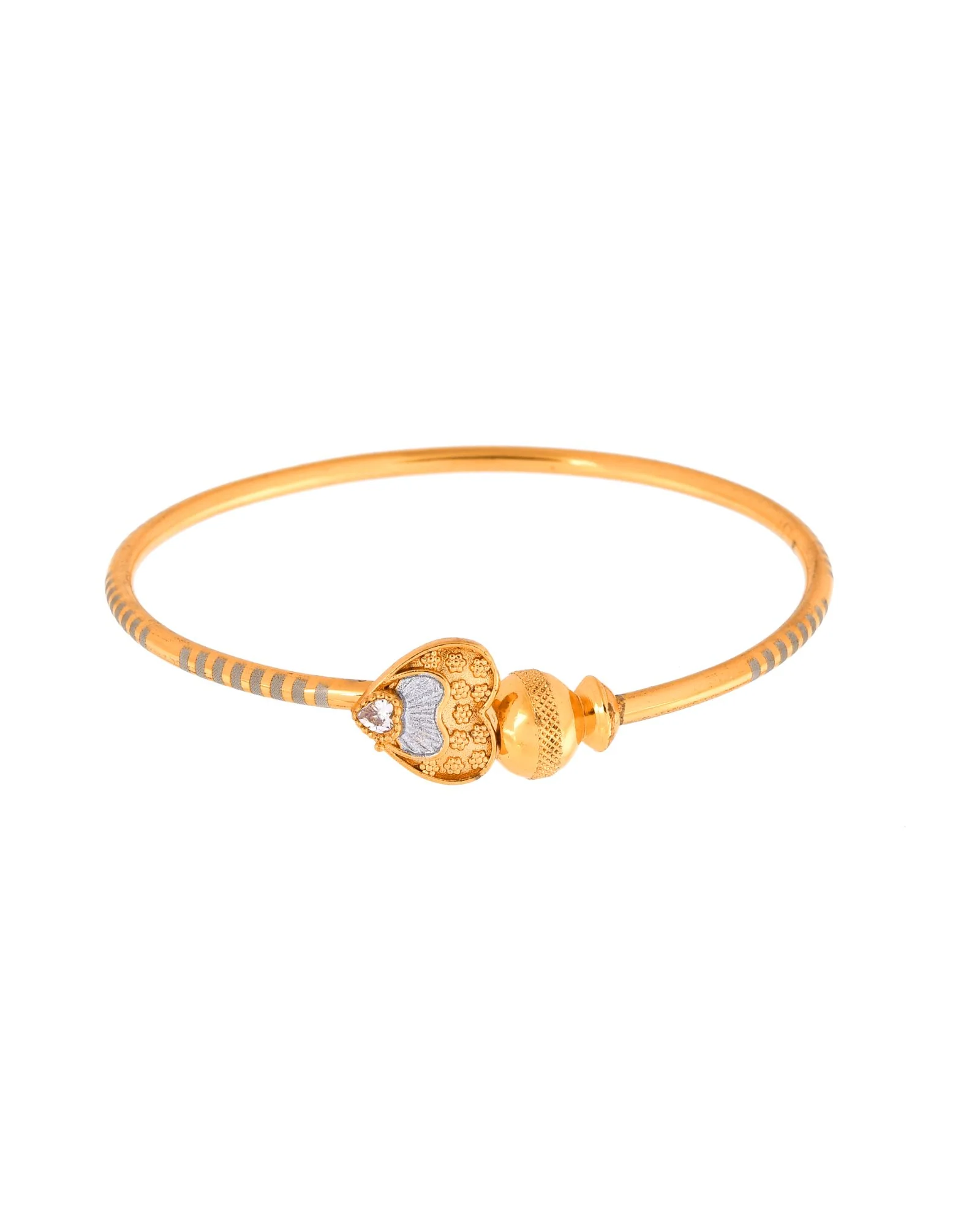 Jewels Nest Gold Finish Heart Motif Bangles For Women | Elegant Daily Wear Pair - Image 5