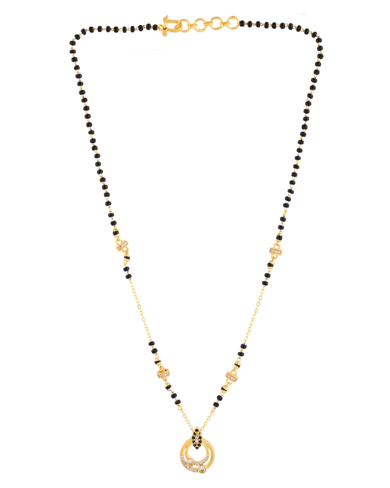 Jewels Nest Gold-Plated Black Beads Mangalsutra Necklace For Women - Image 5