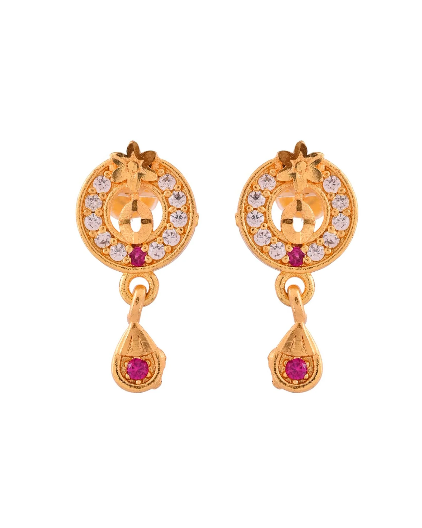 Jewels Nest Gold-Plated Circular Pendant Necklace With Matching Stud Earrings For Women - Image 5