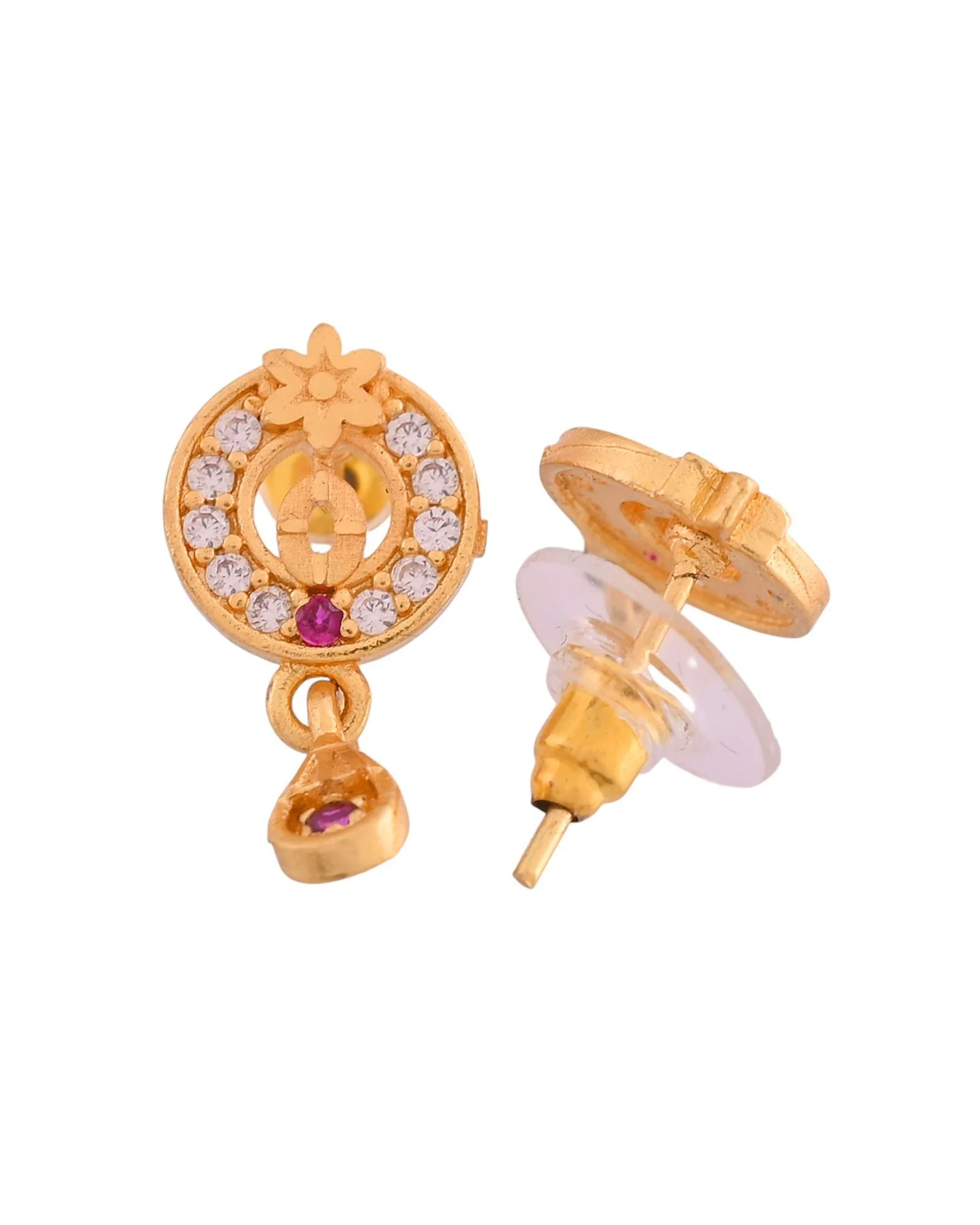 Jewels Nest Gold-Plated Circular Pendant Necklace With Matching Stud Earrings For Women - Image 7