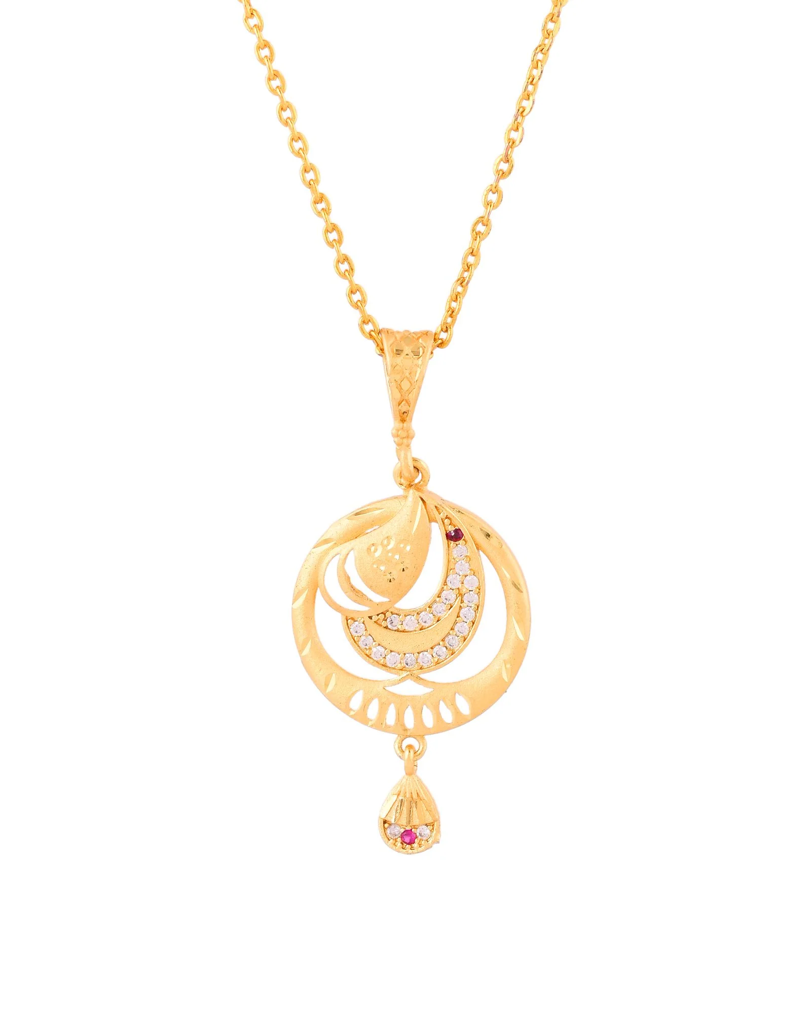 Jewels Nest Gold-Plated Crescent Motif Pendant Necklace Set With Matching Earrings For Women - Image 5