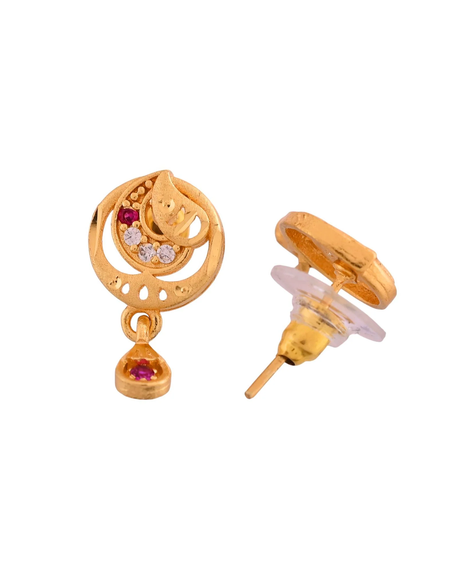 Jewels Nest Gold-Plated Crescent Motif Pendant Necklace Set With Matching Earrings For Women - Image 7
