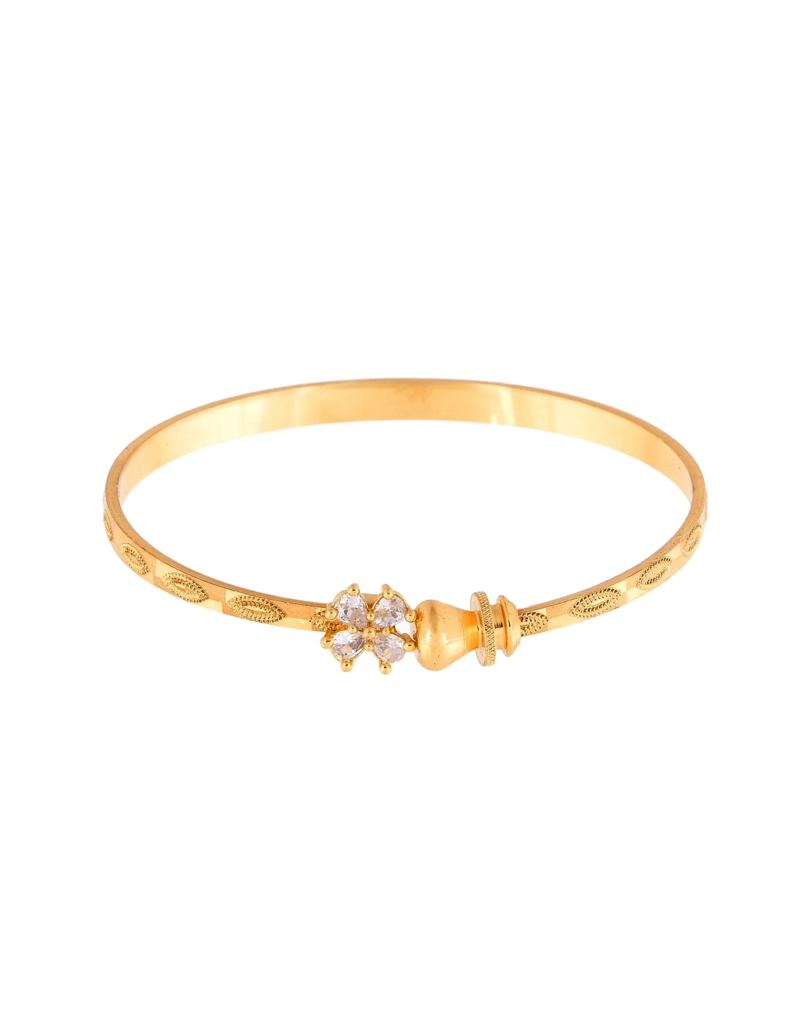 Jewels Nest Gold Plated Floral Crystal Bangles Set For Women – Elegant Party & Festive Wear - Image 5