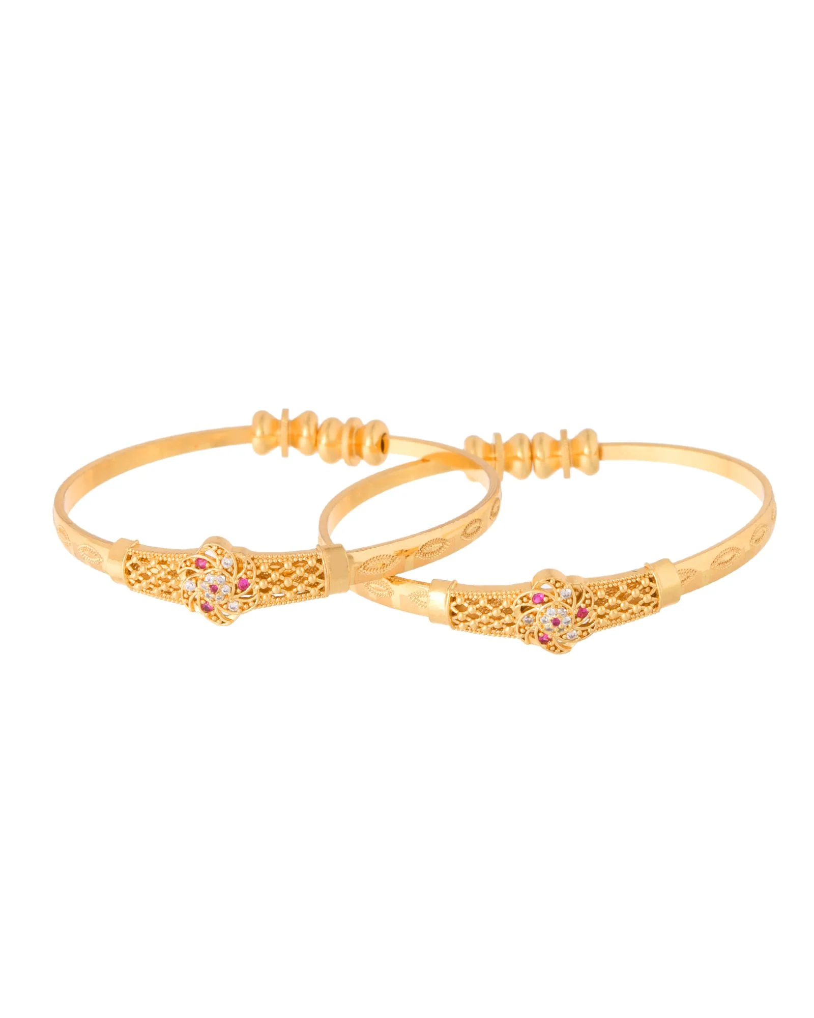 Jewels Nest Gold Plated Floral Design Bangles Set For Women – Festive & Traditional Wear - Image 4