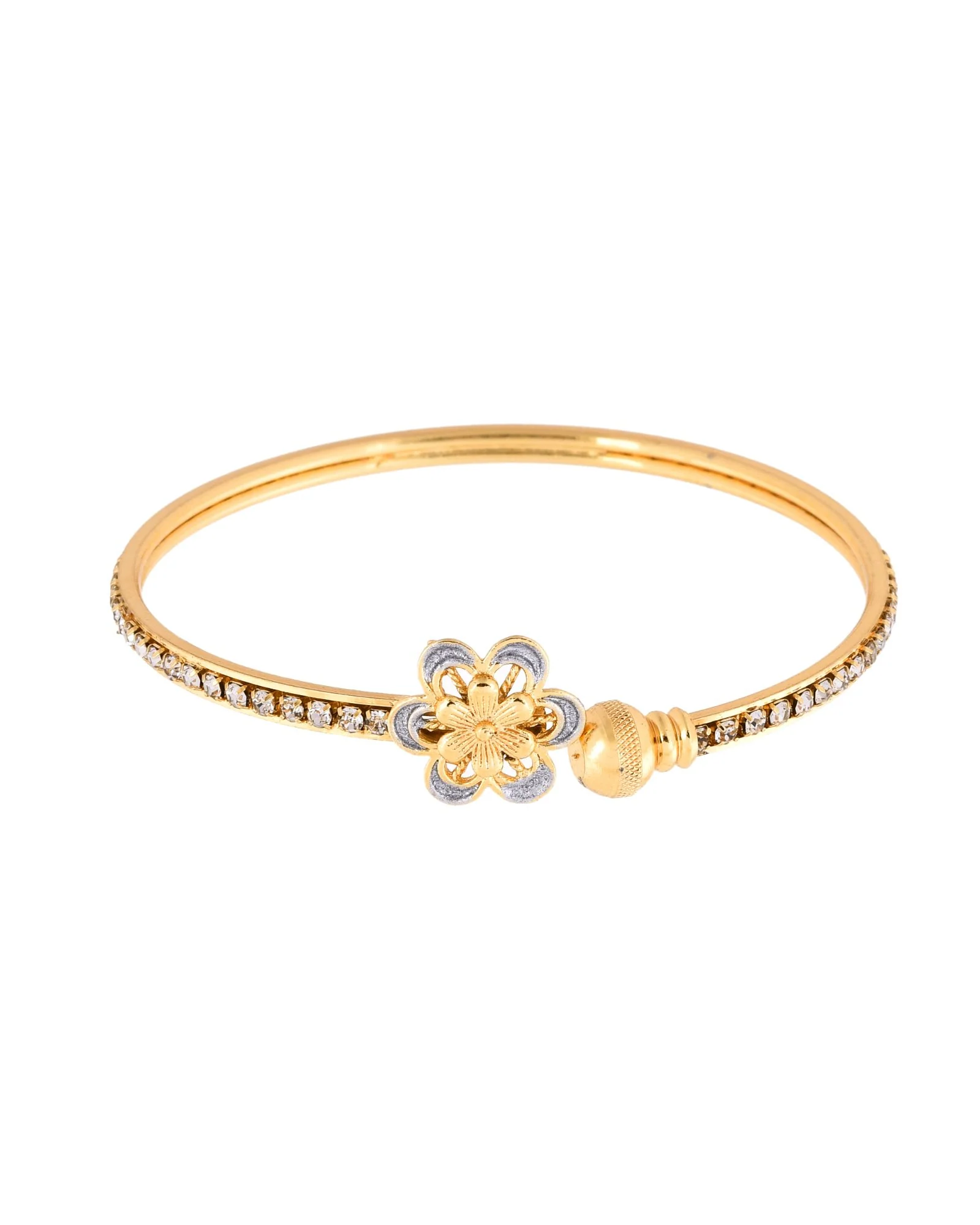 Jewels Nest Gold Plated Floral Stone Bangles Set For Women – Elegant Festive & Party Wear - Image 6