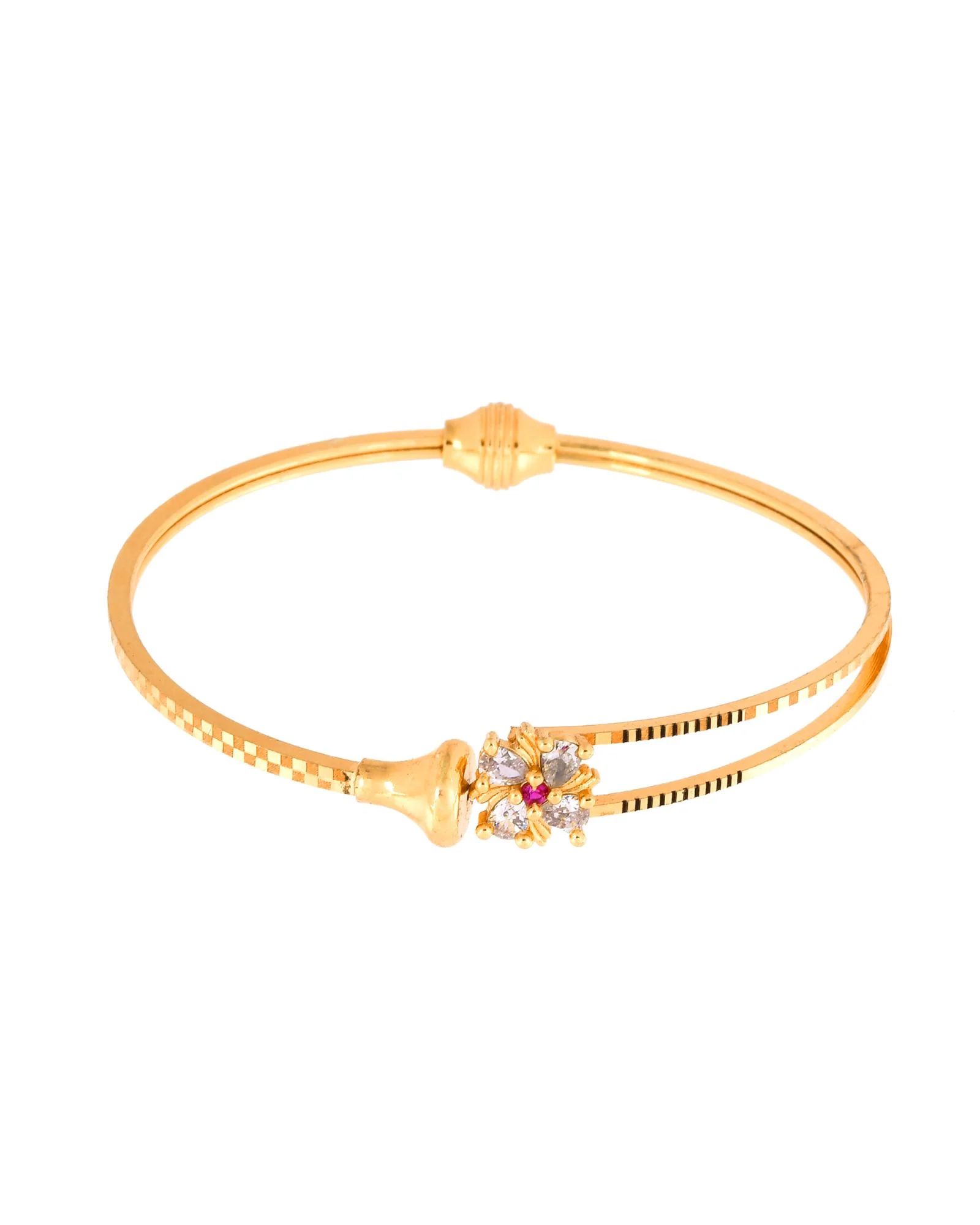 Jewels Nest Gold Plated Floral Stone Bangles Set For Women – Traditional Festive Jewellery - Image 6