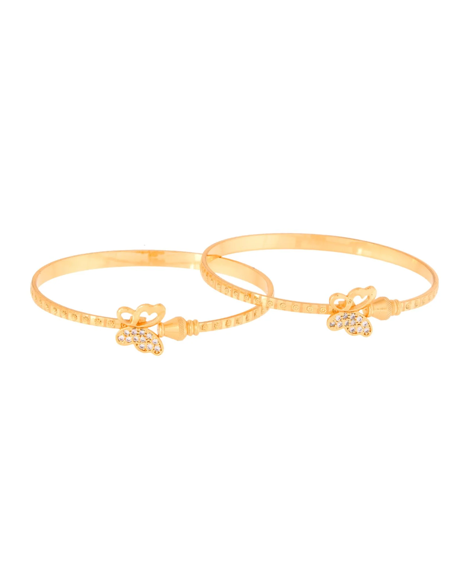 Jewels Nest Gold Plated Heart Charm Bangles Set For Women – Daily & Party Wear - Image 4