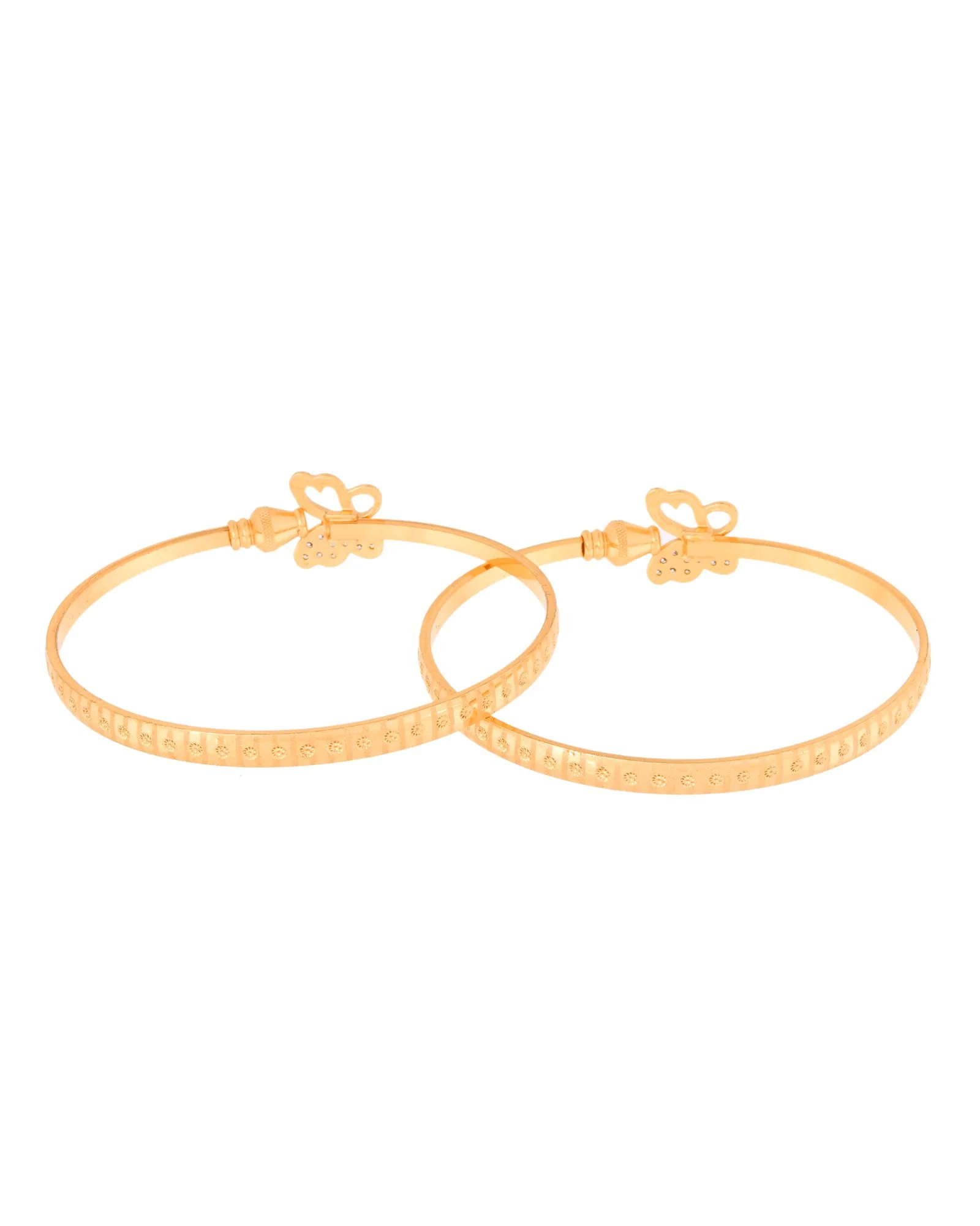 Jewels Nest Gold Plated Heart Charm Bangles Set For Women – Daily & Party Wear - Image 5