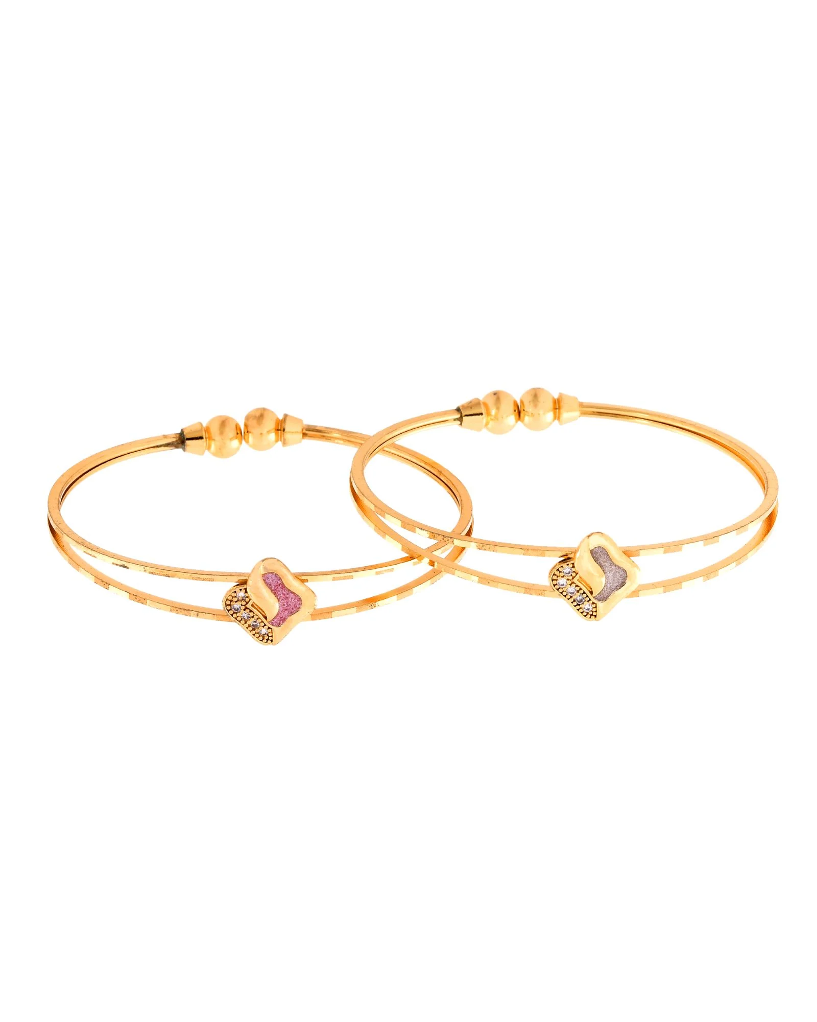 Jewels Nest Gold Plated Heart Design Bangles Set For Women – Daily & Party Wear - Image 4