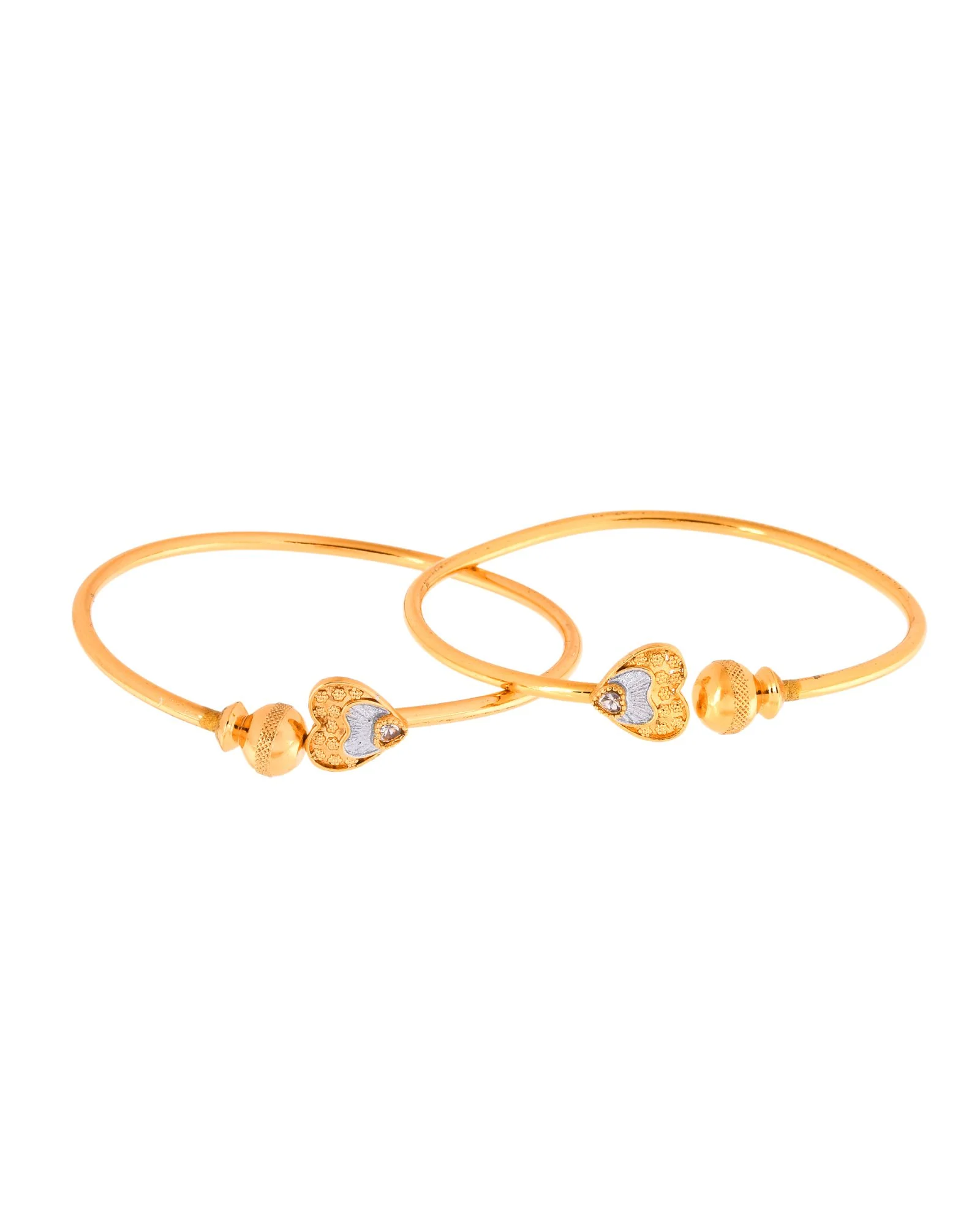 Jewels Nest Gold Plated Heart Design Bangles Set For Women – Elegant Festive Wear - Image 4