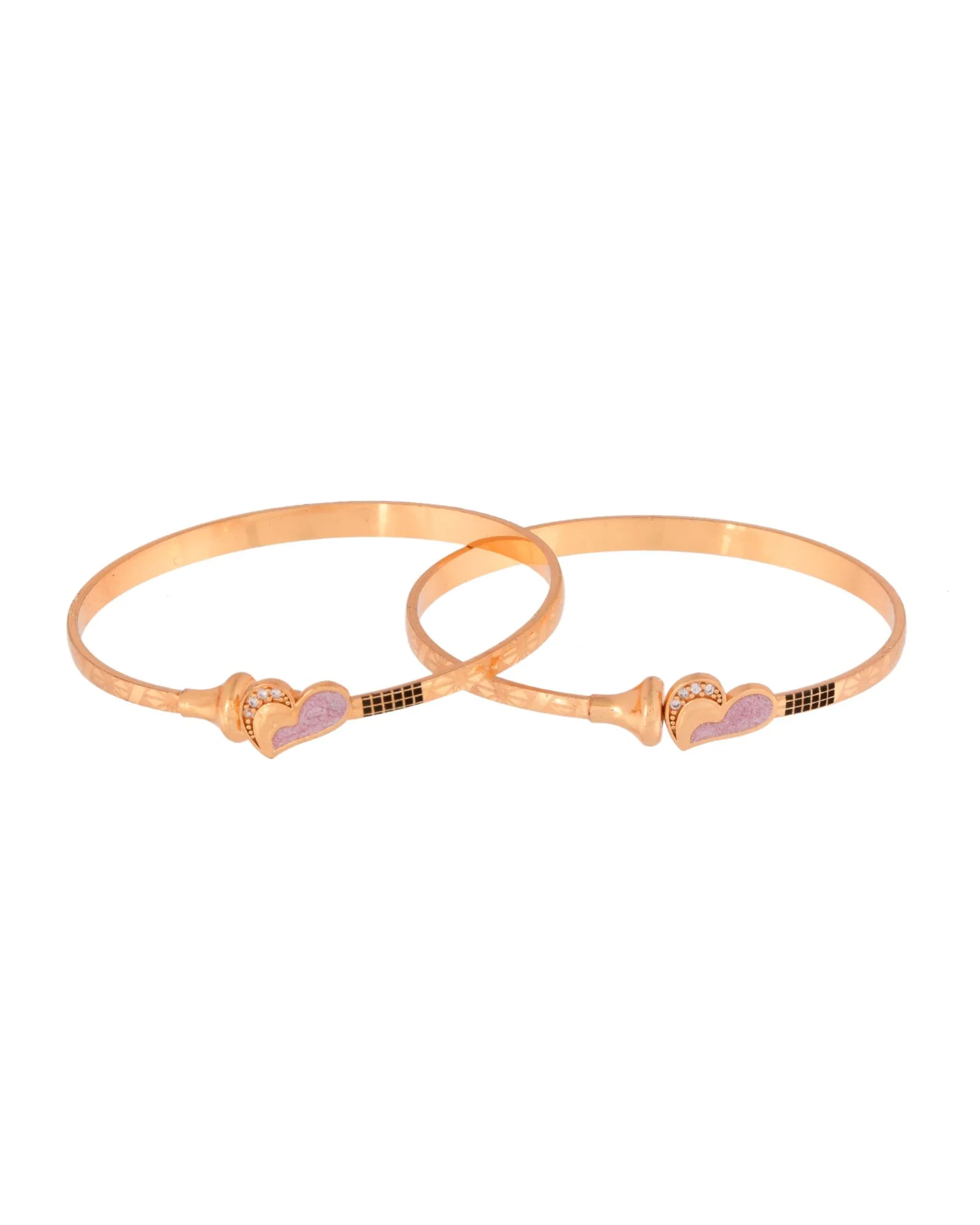Jewels Nest Gold Plated Heart Design Bangles Set For Women – Elegant Party & Festive Wear - Image 4