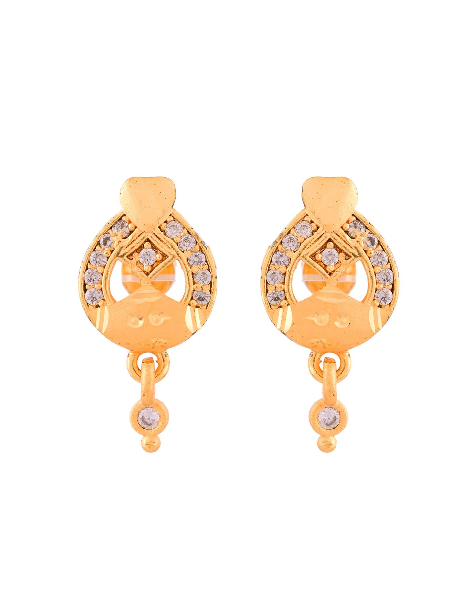 Jewels Nest Gold-Plated Heart Motif Pendant Necklace Set With Matching Earrings For Women - Image 6