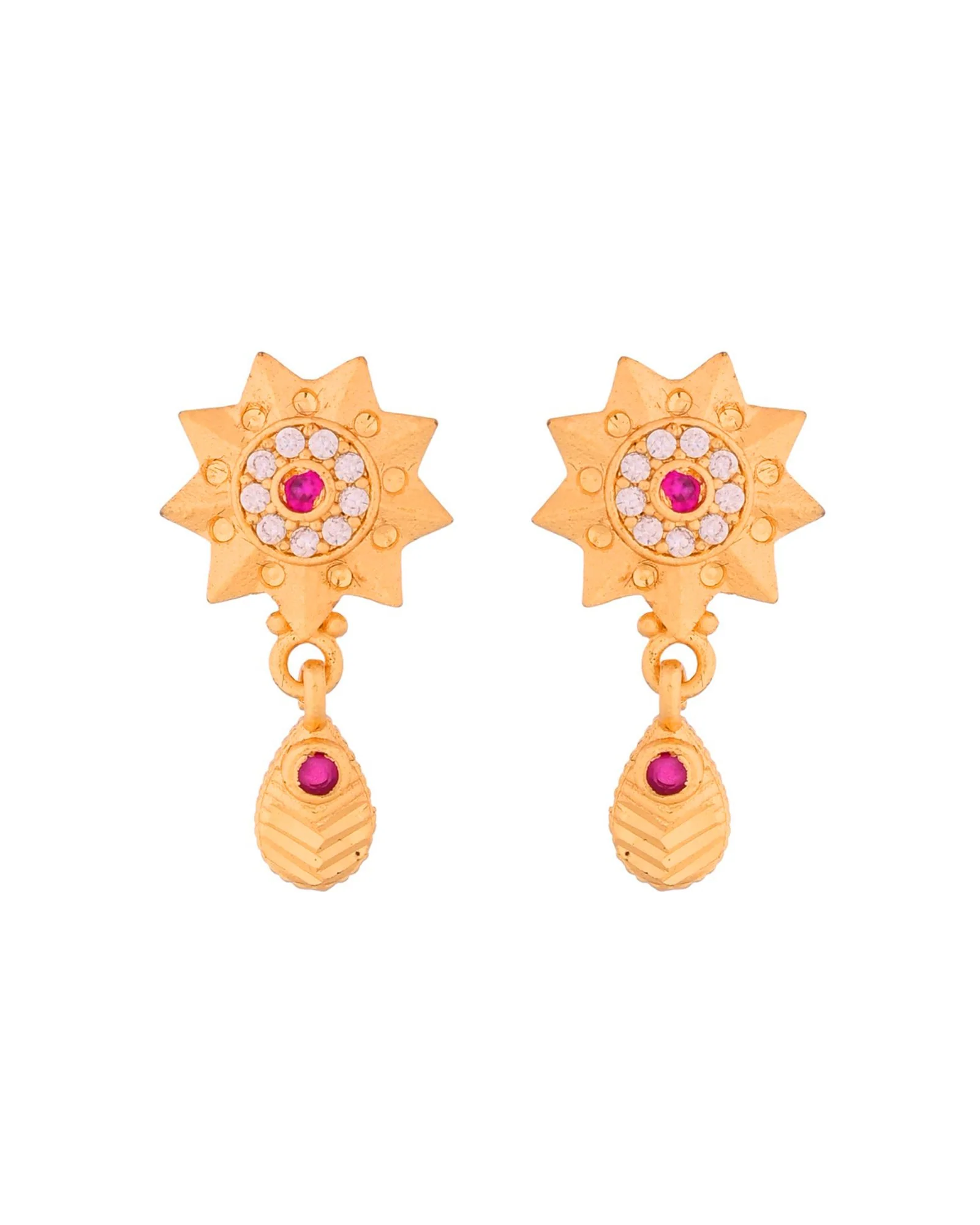 Jewels Nest Gold-Plated Sunburst Pendant Necklace Set With Matching Earrings For Women - Image 6
