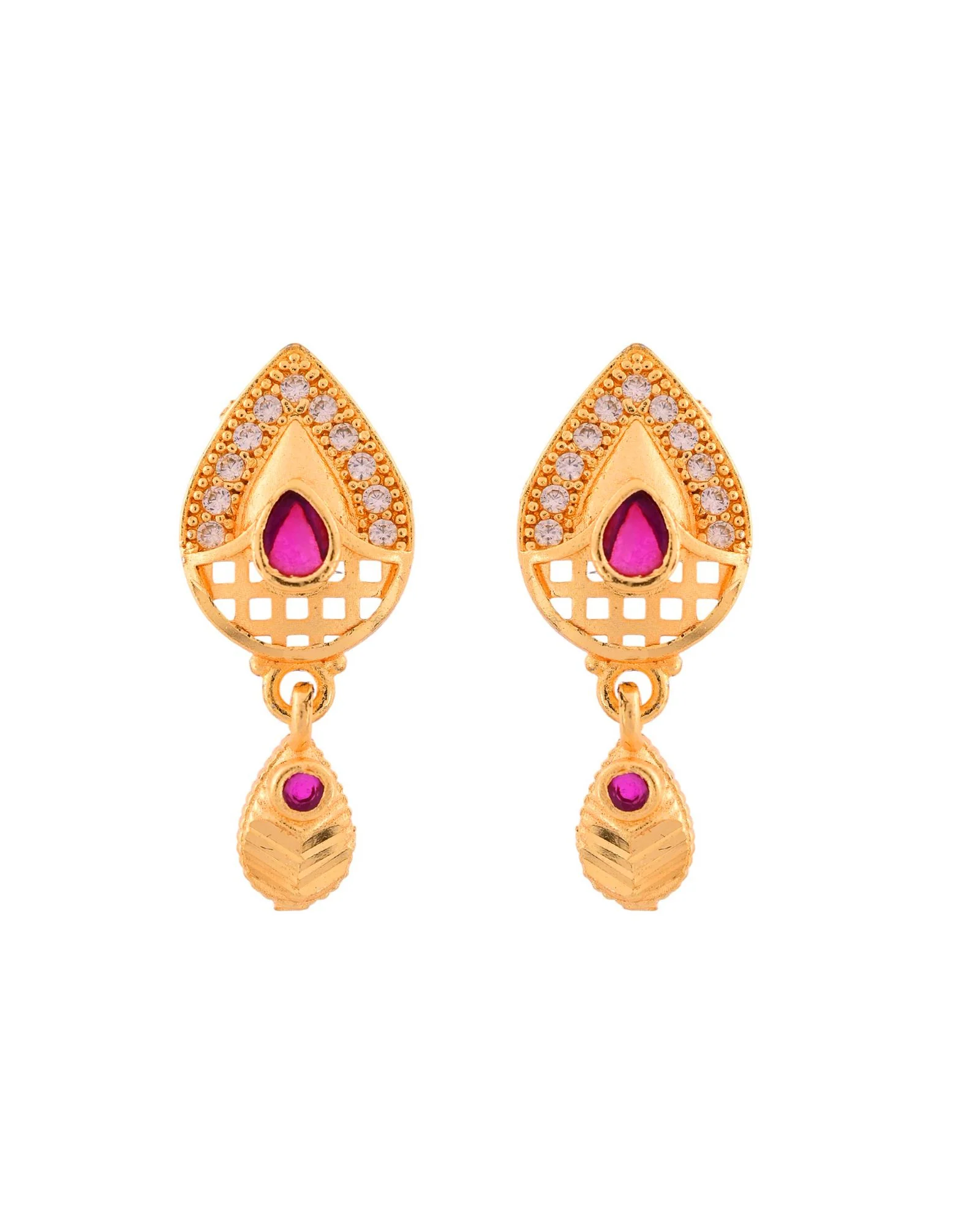 Jewels Nest Gold-Plated Teardrop Pendant Necklace Set With Matching Earrings For Women - Image 6