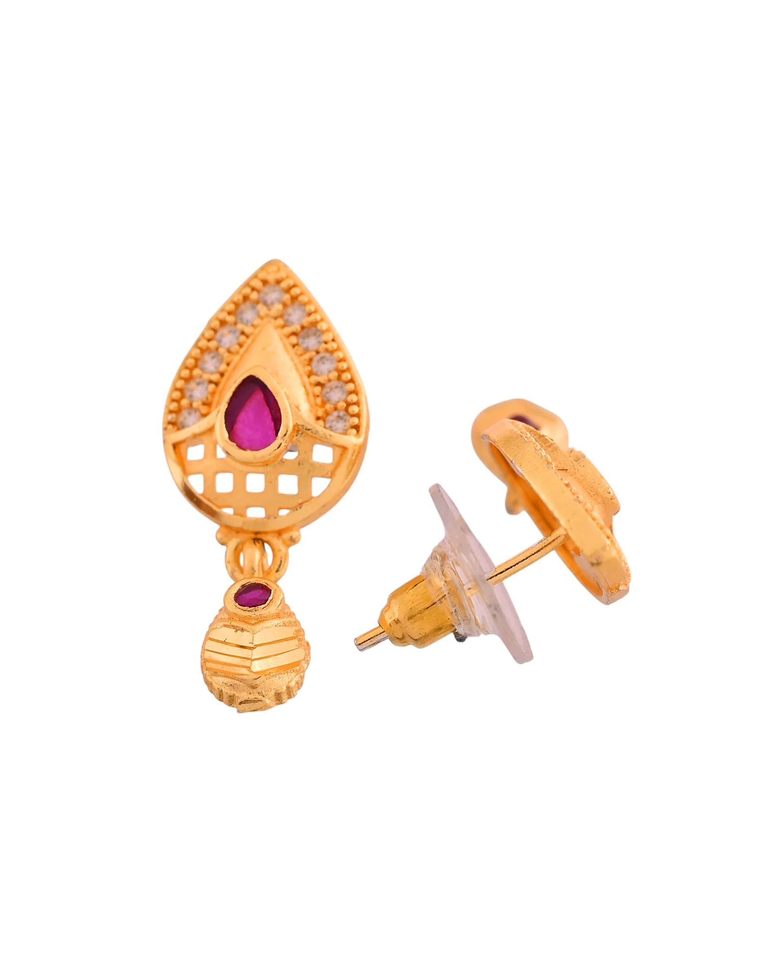 Jewels Nest Gold-Plated Teardrop Pendant Necklace Set With Matching Earrings For Women - Image 7