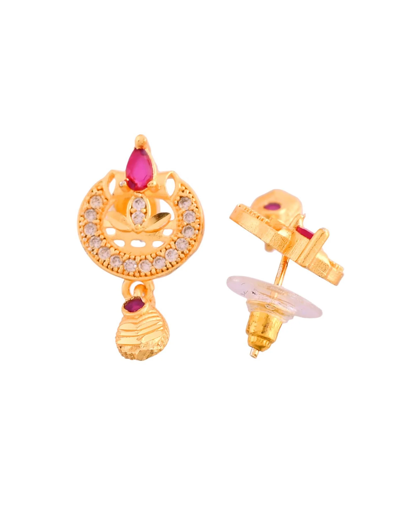 Jewels Nest Gold-Plated Traditional Pendant Necklace Set With Matching Earrings For Women - Image 5