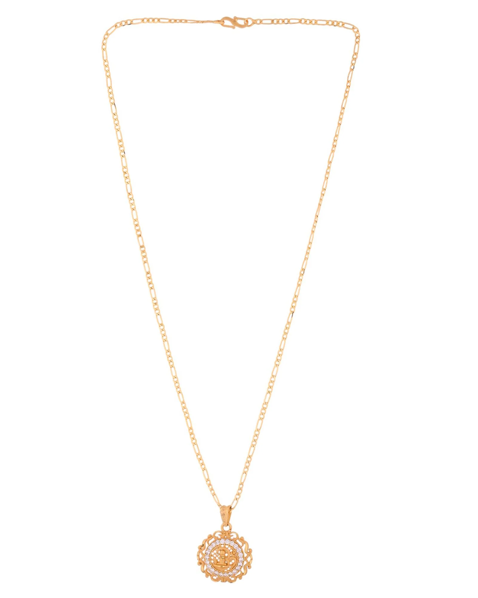 Jewels Nest Gold-Tone Circular Cz Pendant Necklace For Women - Image 4