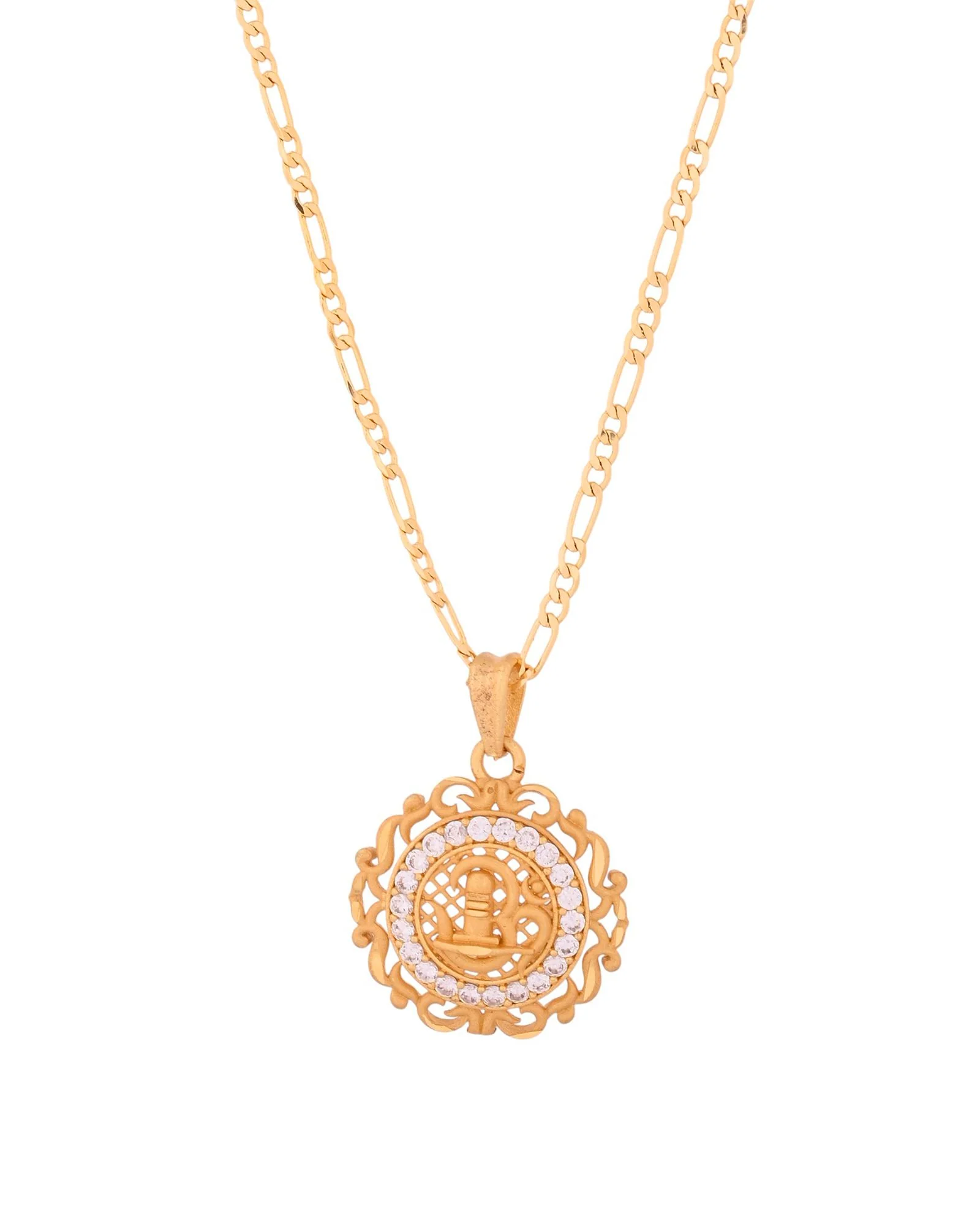 Jewels Nest Gold-Tone Circular Cz Pendant Necklace For Women - Image 5