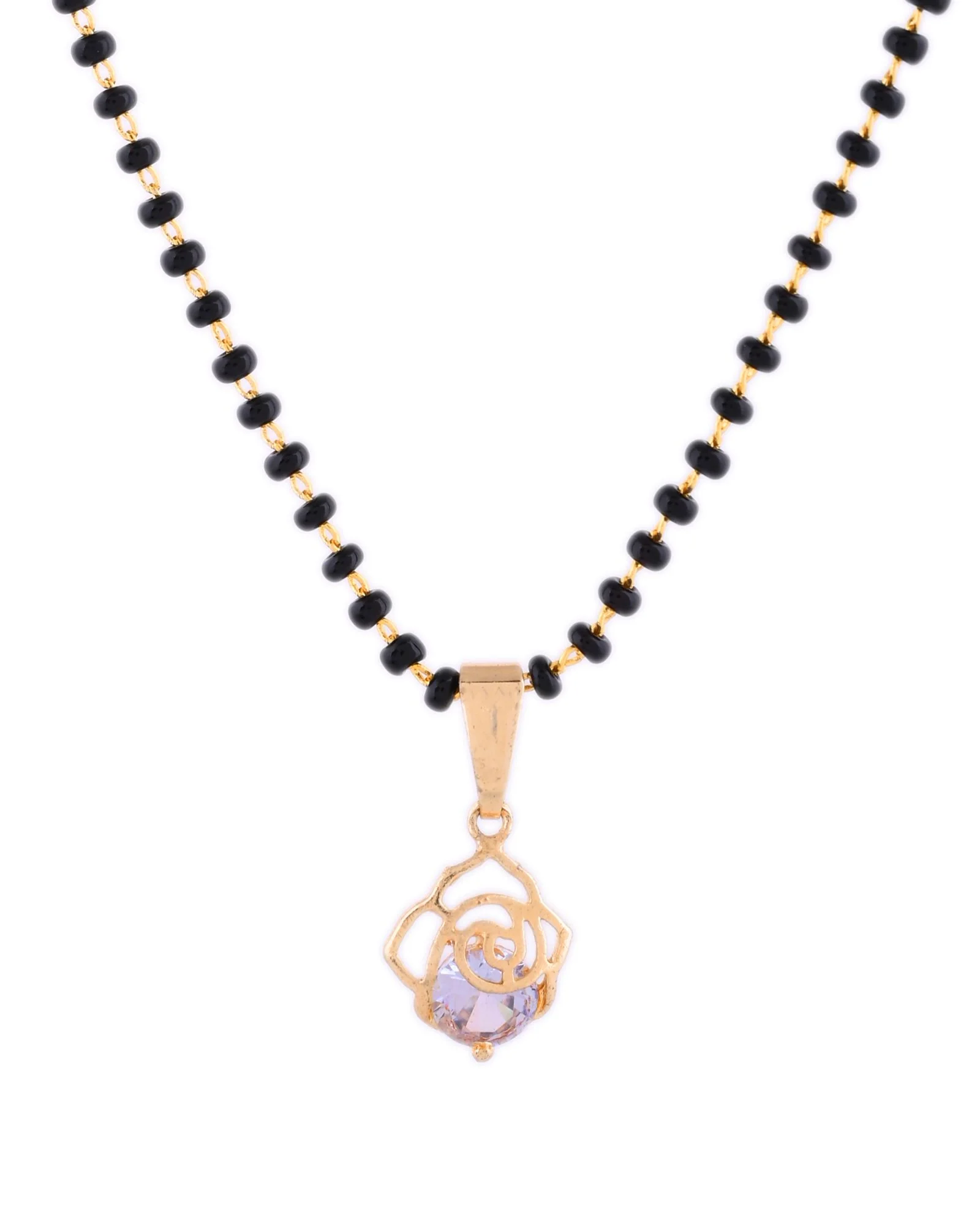 Jewels Nest Gold-Tone Cz Mangalsutra Pendant Necklace For Women - Image 5