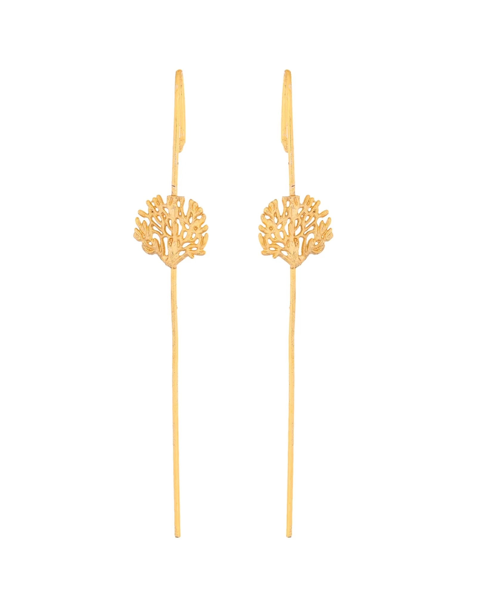 Jewels Nest Gold Tone Ear Cuff Earrings, Dual Disc Ear Cuff Women, Modern Ear Cuff Jewellery - Image 4