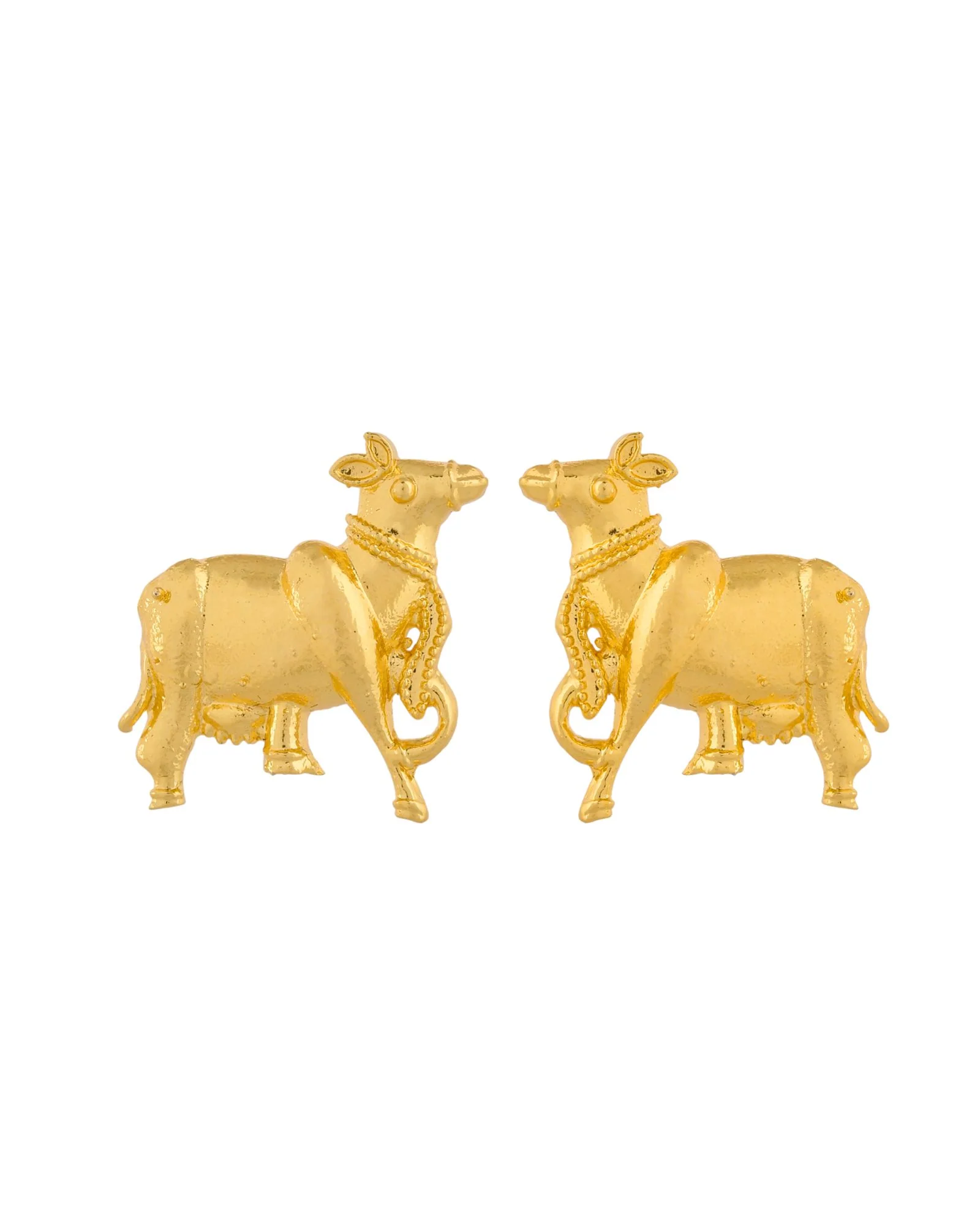 Jewels Nest Gold-Tone Elephant Motif Necklace & Stud Earrings Set For Women | Animal Theme Statement Jewellery - Image 7