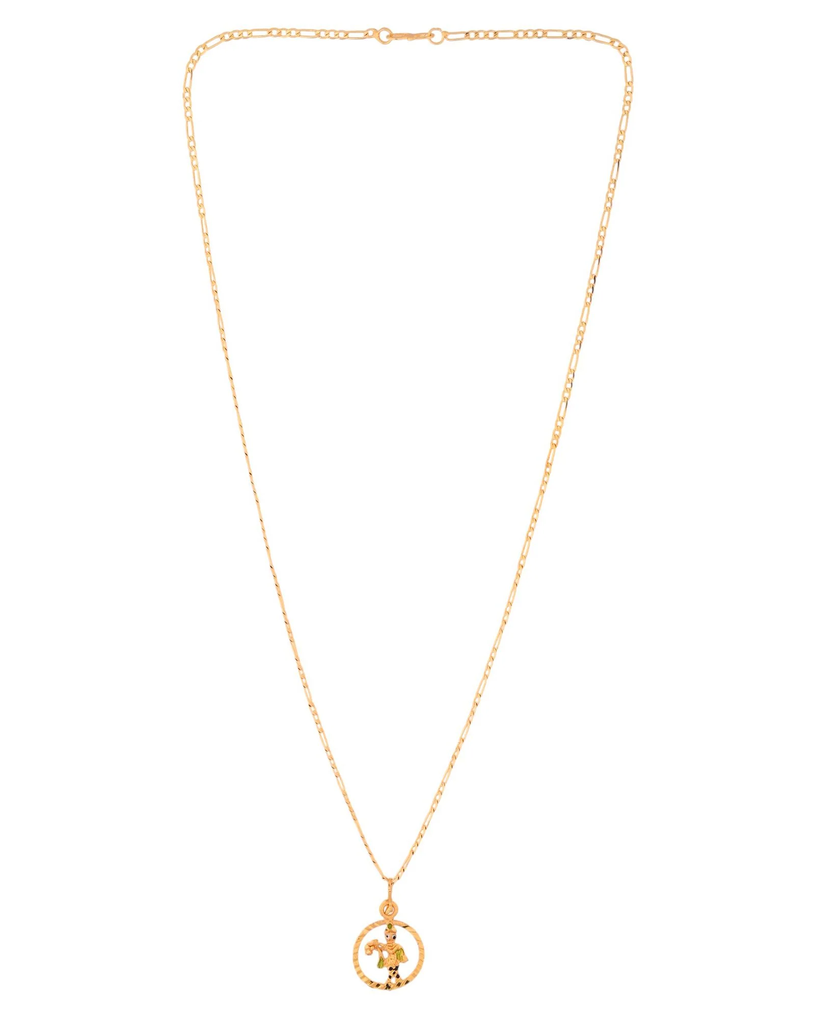 Jewels Nest Gold-Tone Enamel Krishna Circle Pendant Necklace For Women - Image 4
