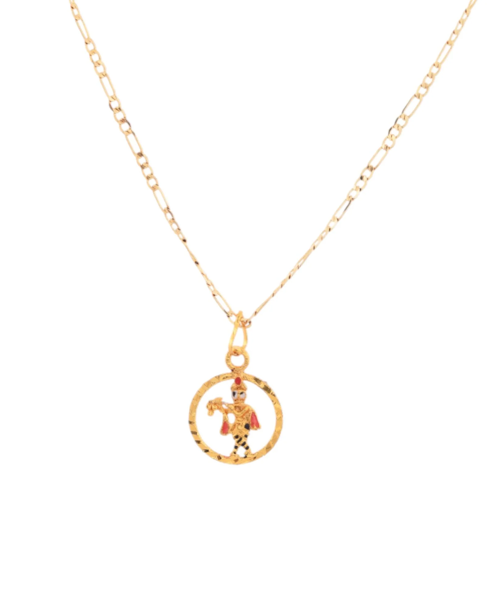 Jewels Nest Gold-Tone Enamel Krishna Circle Pendant Necklace For Women - Image 5
