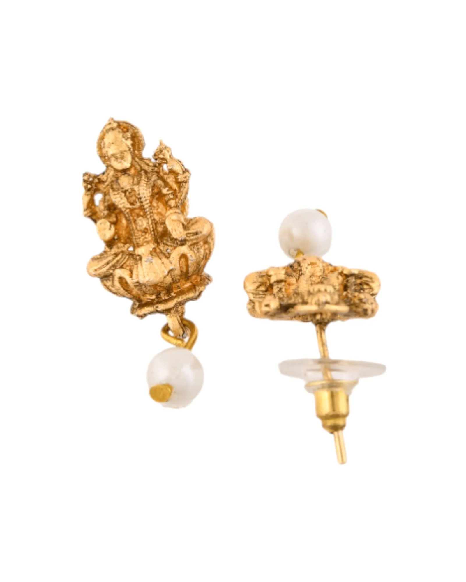 Jewels Nest Gold-Tone Lakshmi Temple Long Necklace Set With Earrings - Image 7