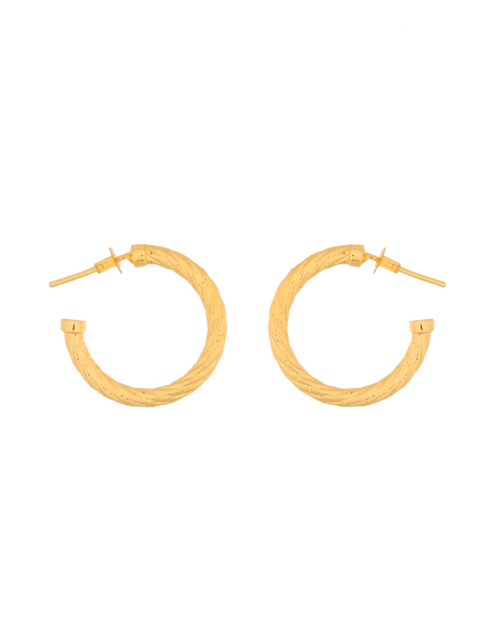 Jewels Nest Gold-Tone Twisted Hoop Earrings For Women - Image 4
