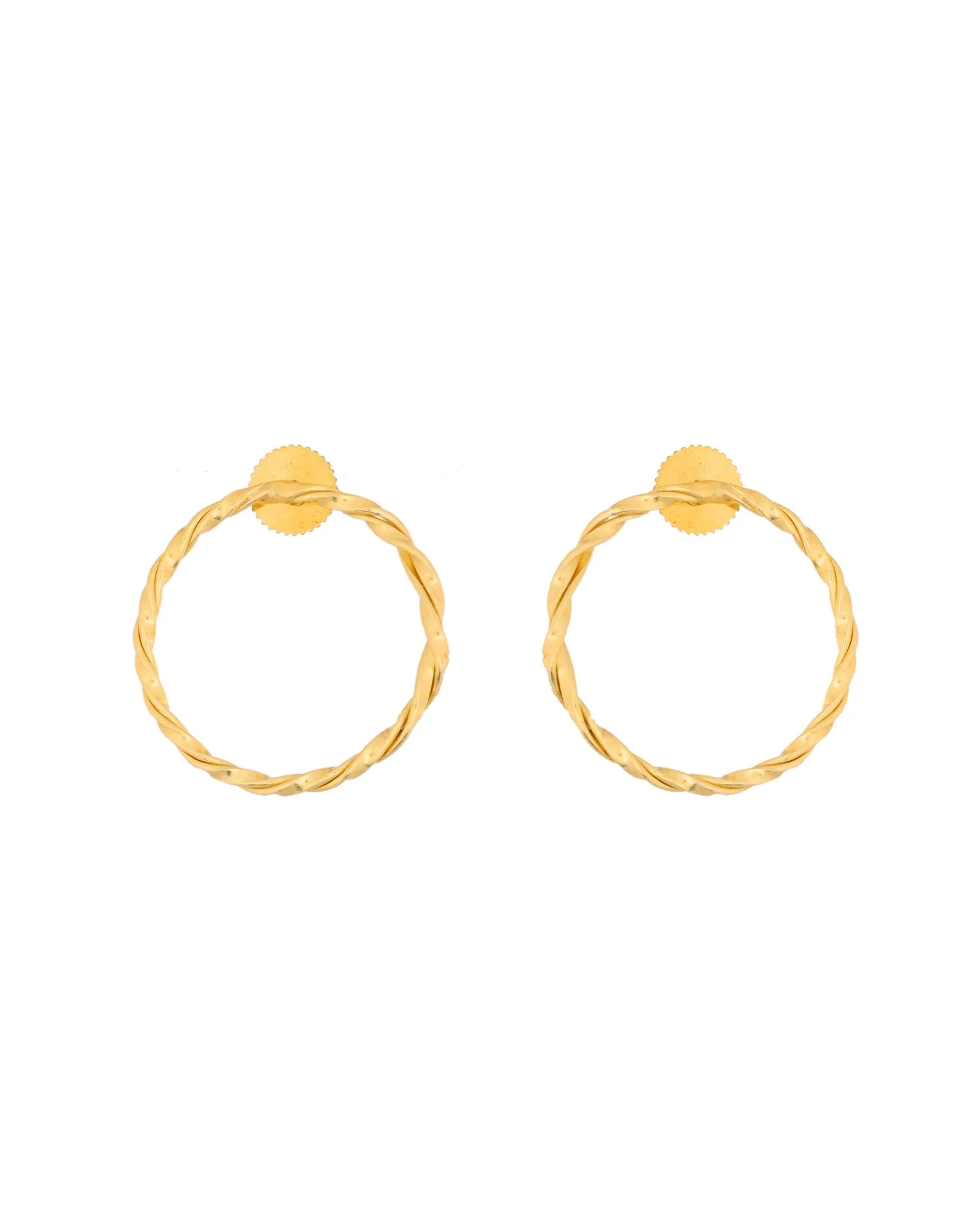 Jewels Nest Gold-Tone Twisted Hoop Earrings For Women | Minimal Everyday Jewellery - Image 2