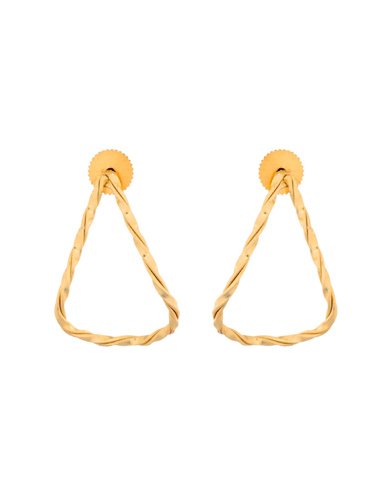 Jewels Nest Gold-Tone Twisted Teardrop Hoop Earrings For Women | Modern Minimal Jewellery - Image 4