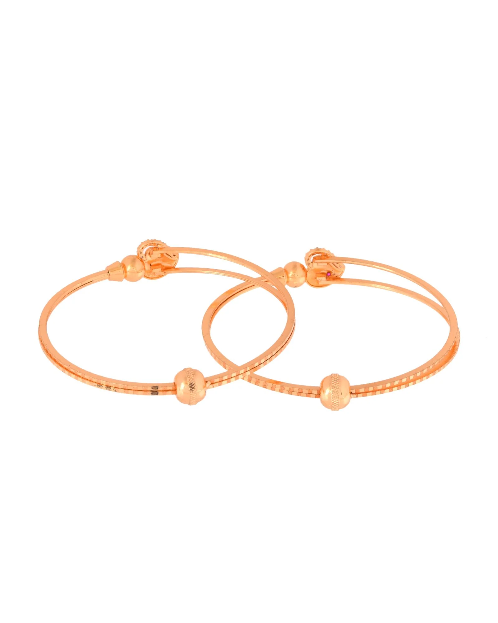 Jewels Nest Gold-Toned Stone Accent Openable Bangles For Women - Image 4