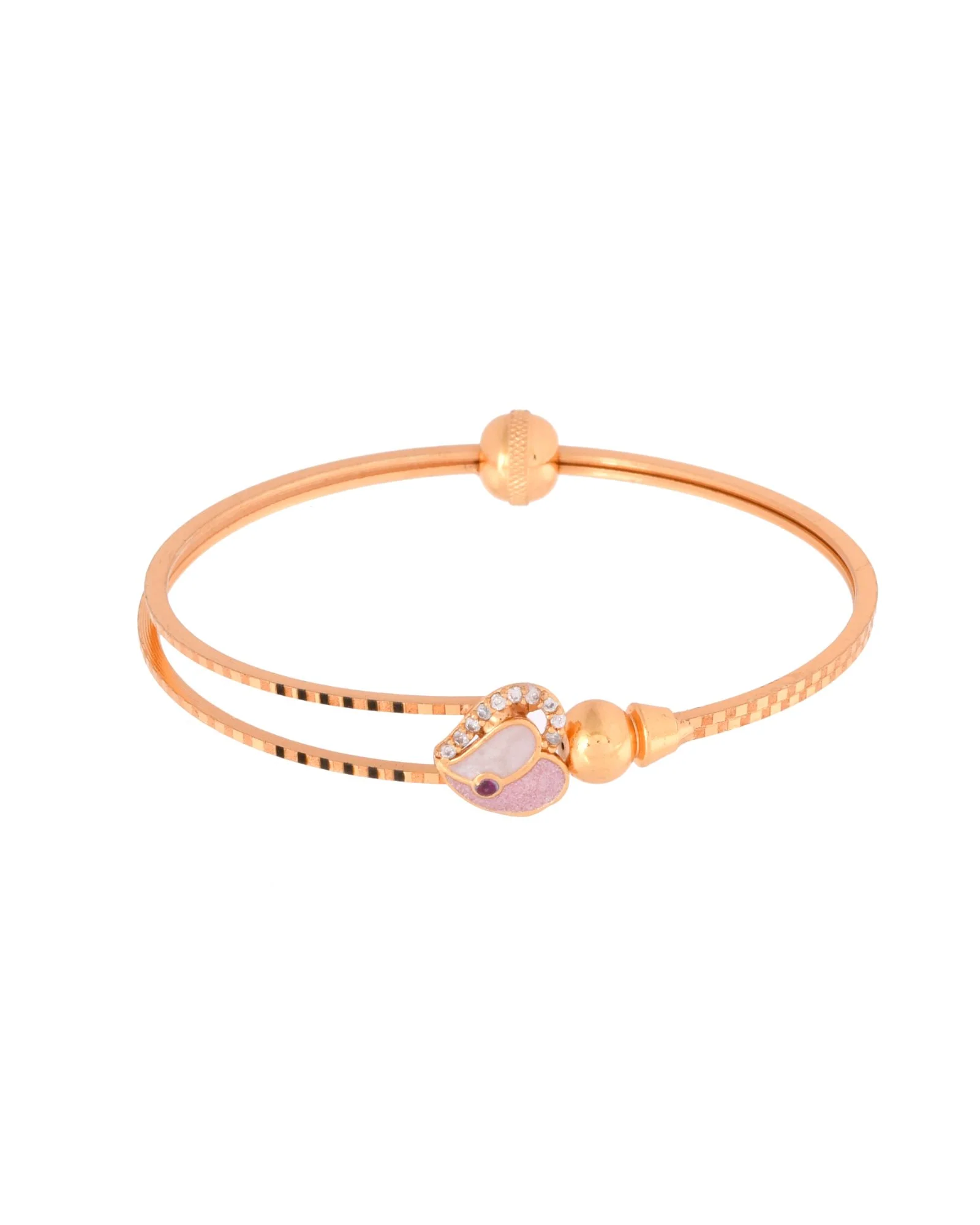Jewels Nest Gold-Toned Stone Accent Openable Bangles For Women - Image 5