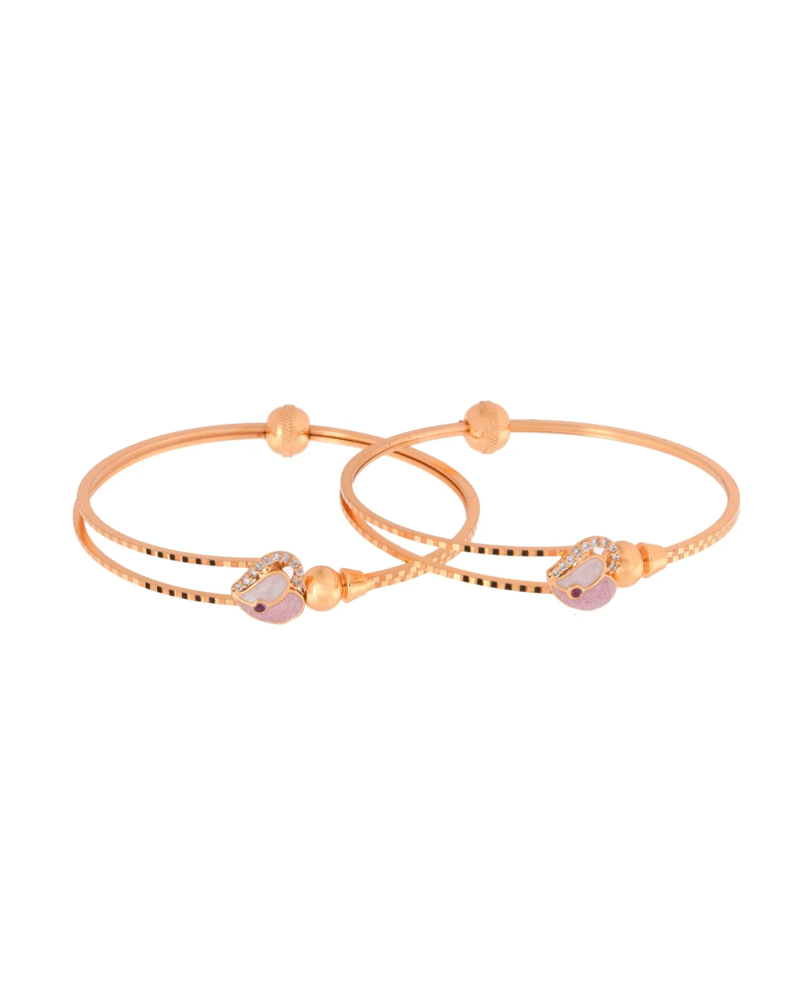 Jewels Nest Gold-Toned Stone Accent Openable Bangles For Women - Image 6