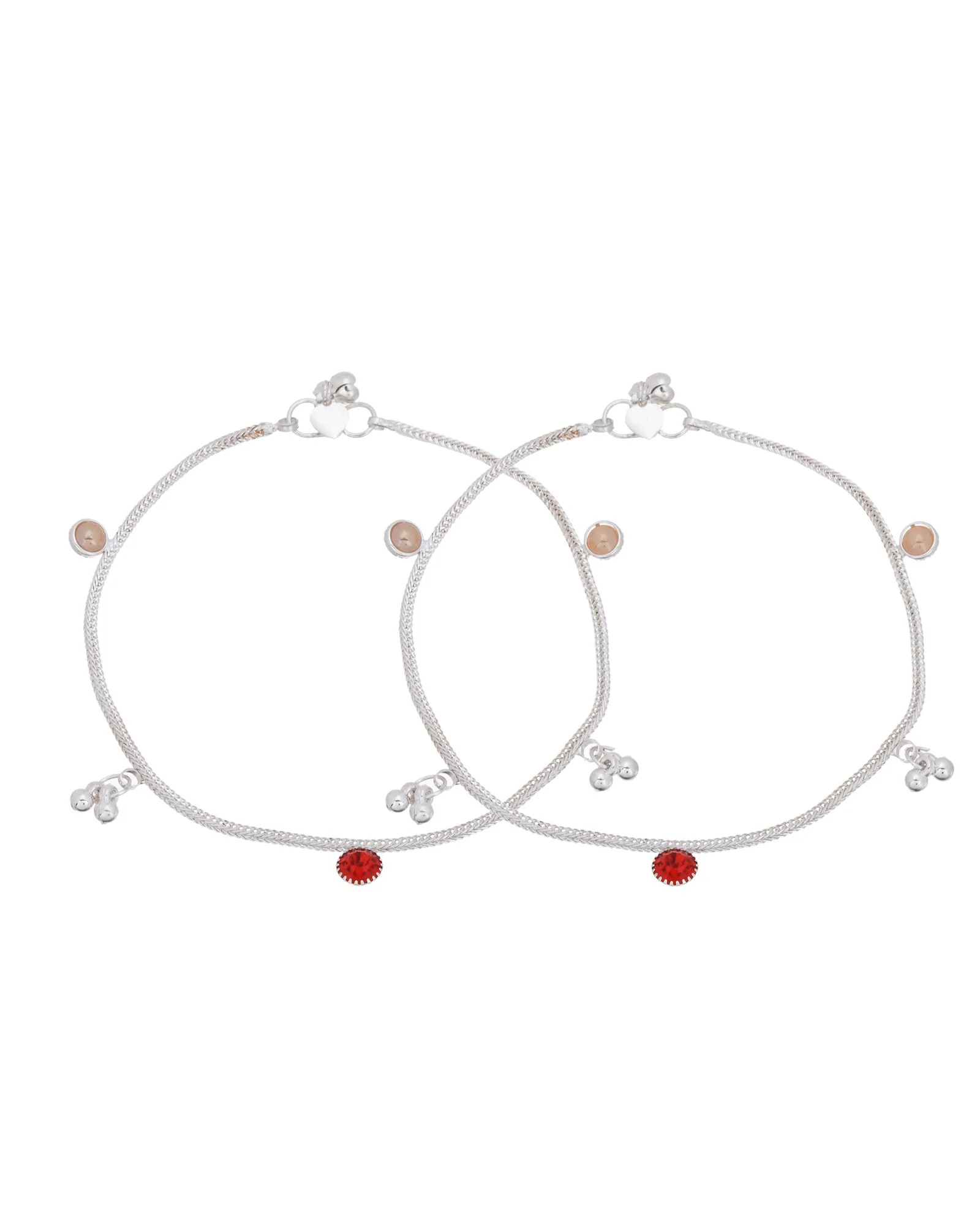 Jewels Nest Silver Charm Anklet For Women - Image 4